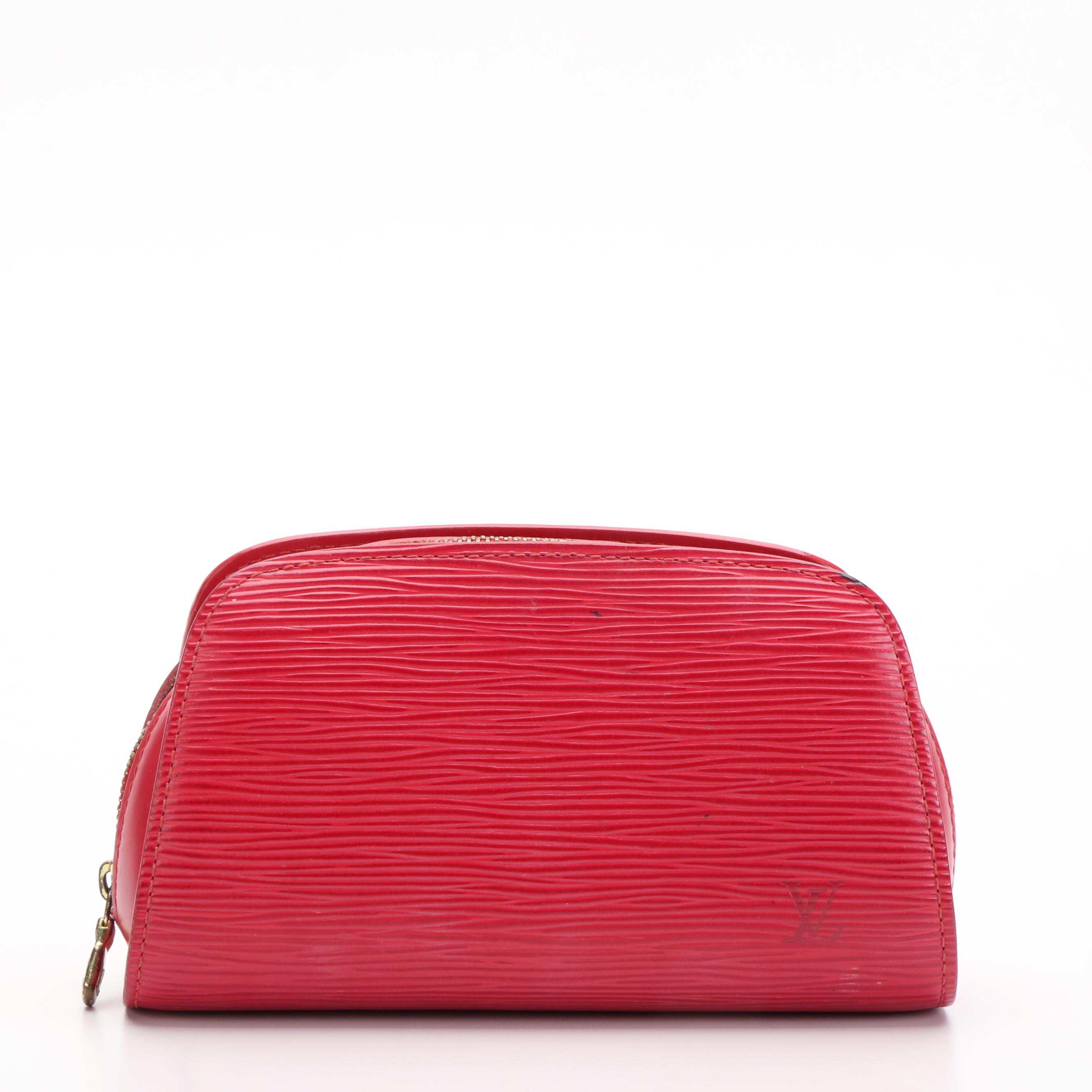 Louis Vuitton Dauphine Cosmetic Pouch in Red Epi Leather