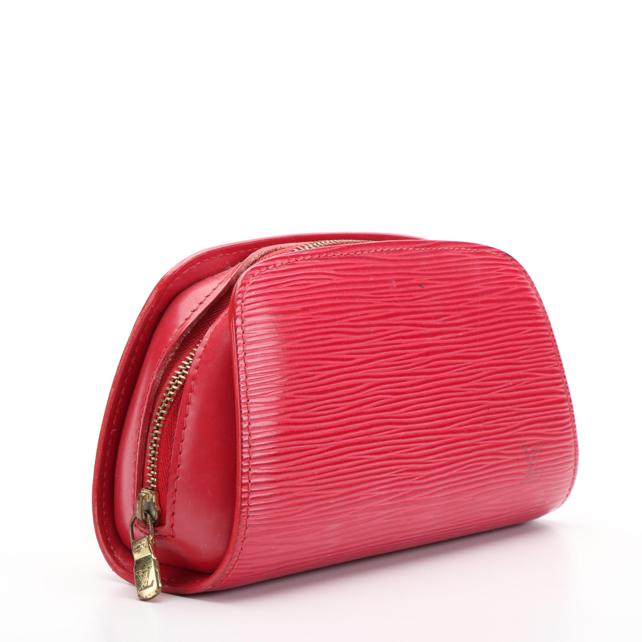 Louis Vuitton Dauphine Cosmetic Pouch in Red Epi Leather