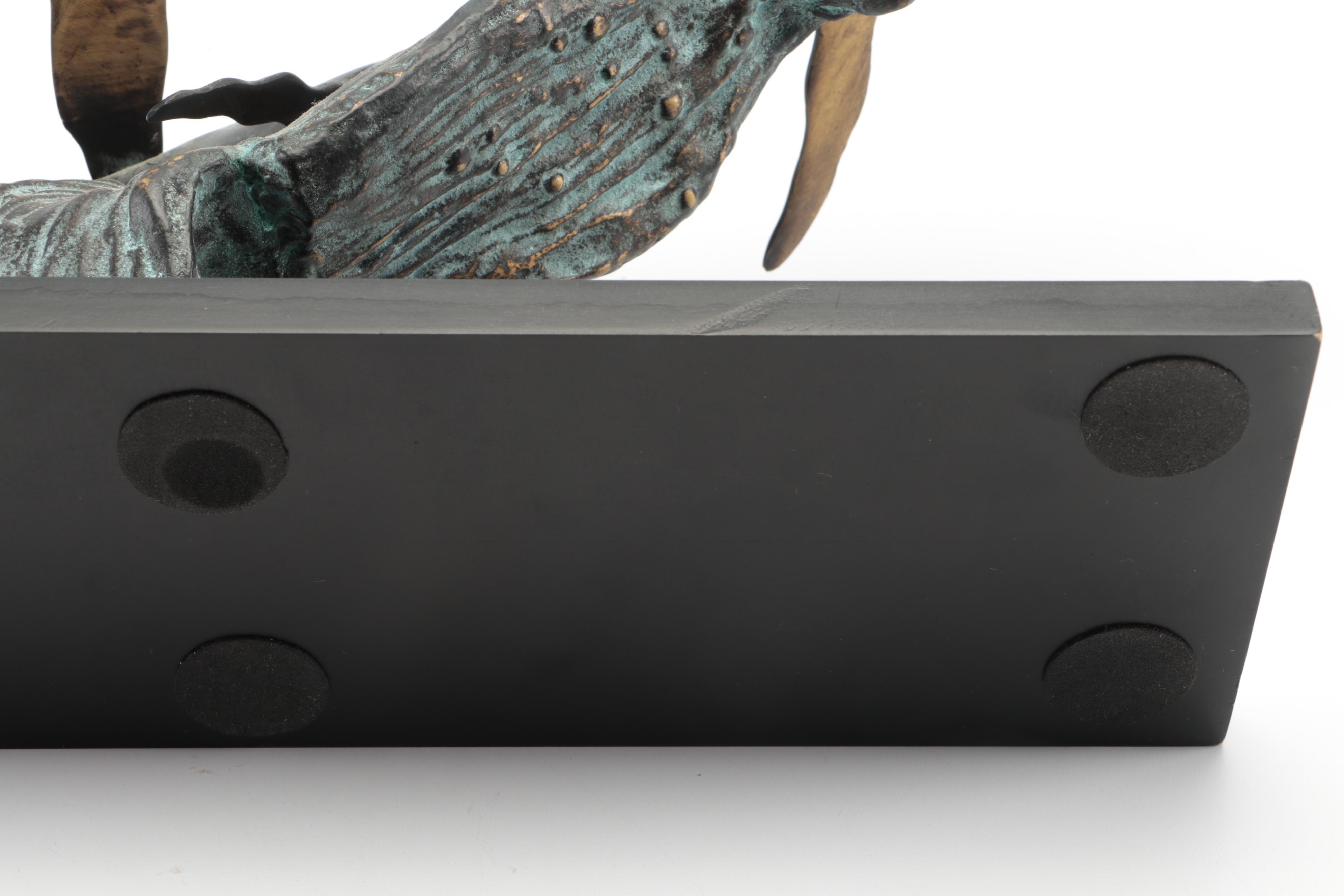 Patinated Metal Humpback Whale Sculpture