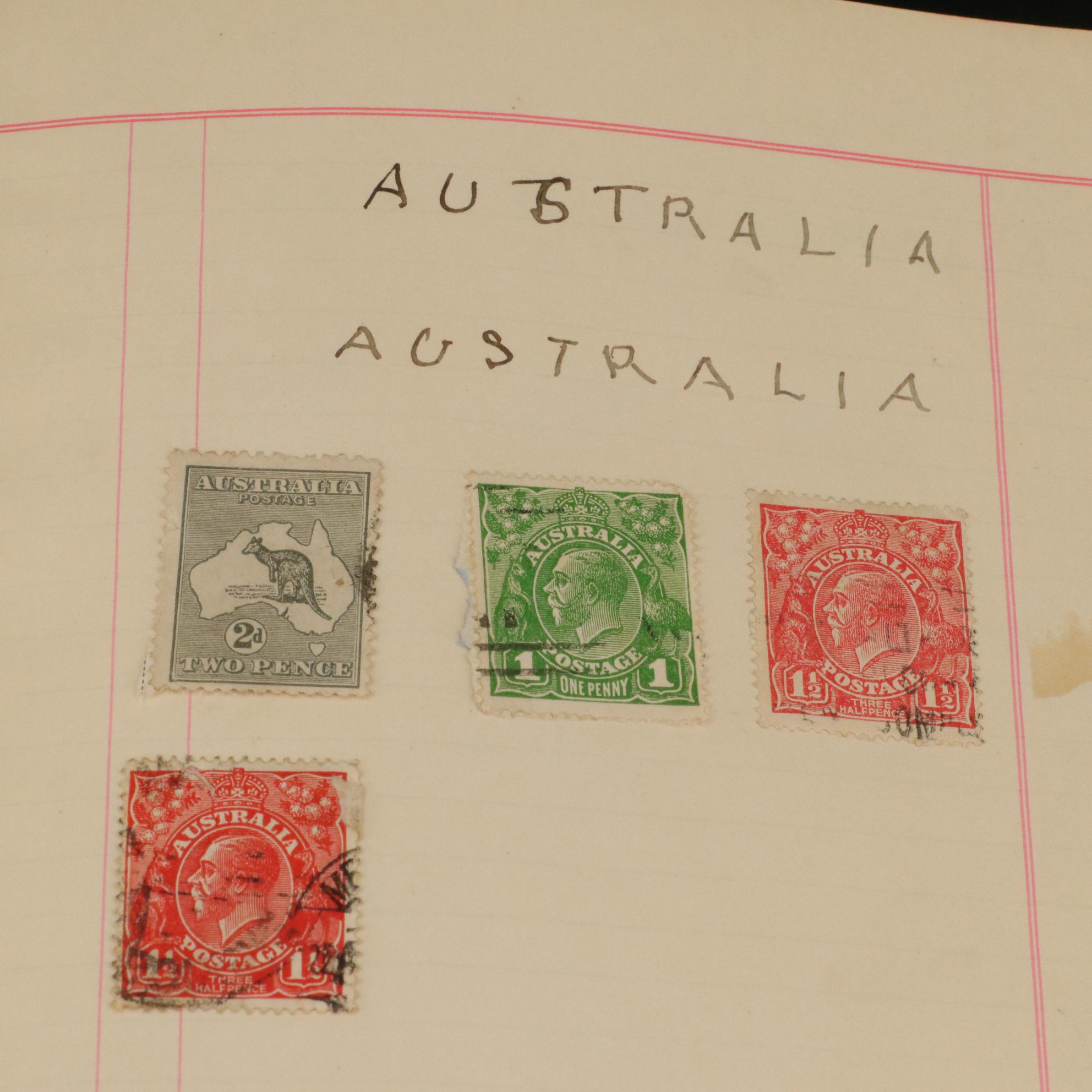 Vintage Stamp Collection with Stamps from all over the World