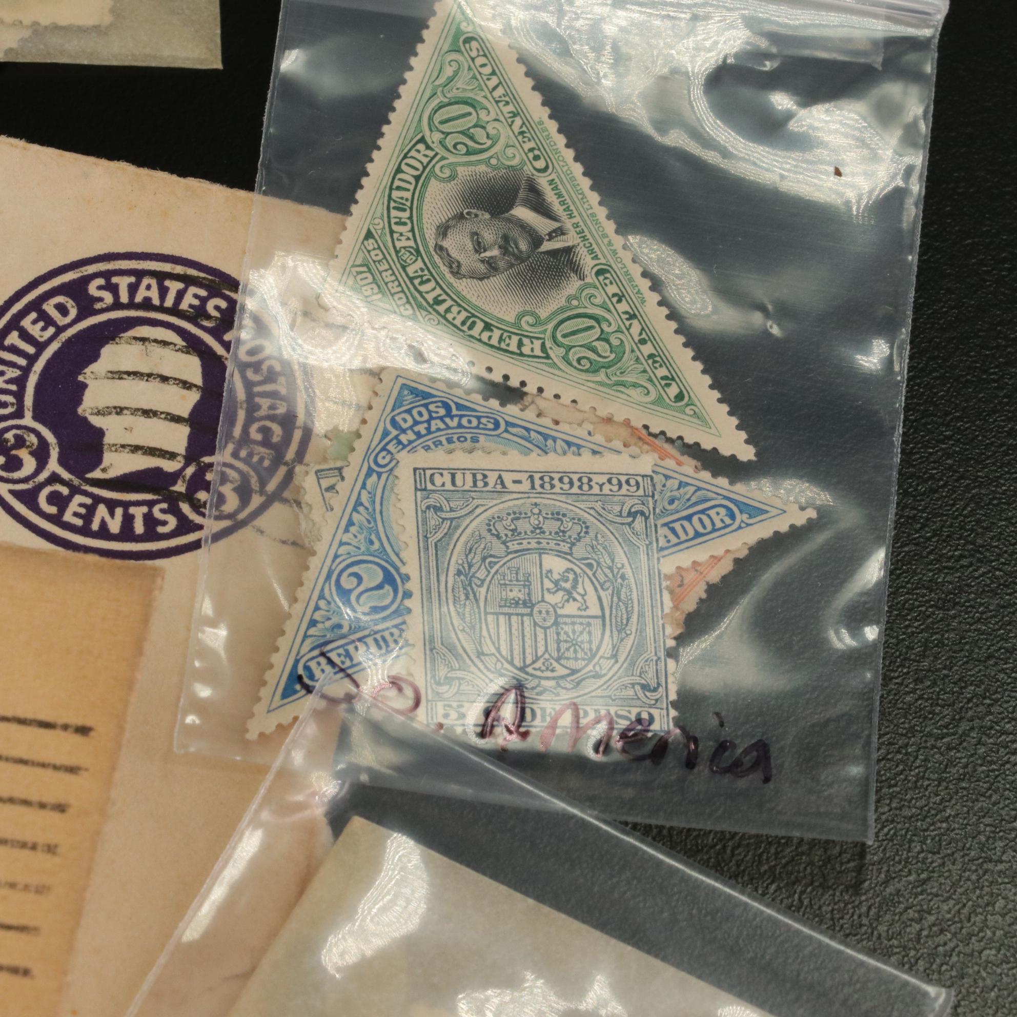 Vintage Stamp Collection with Stamps from all over the World