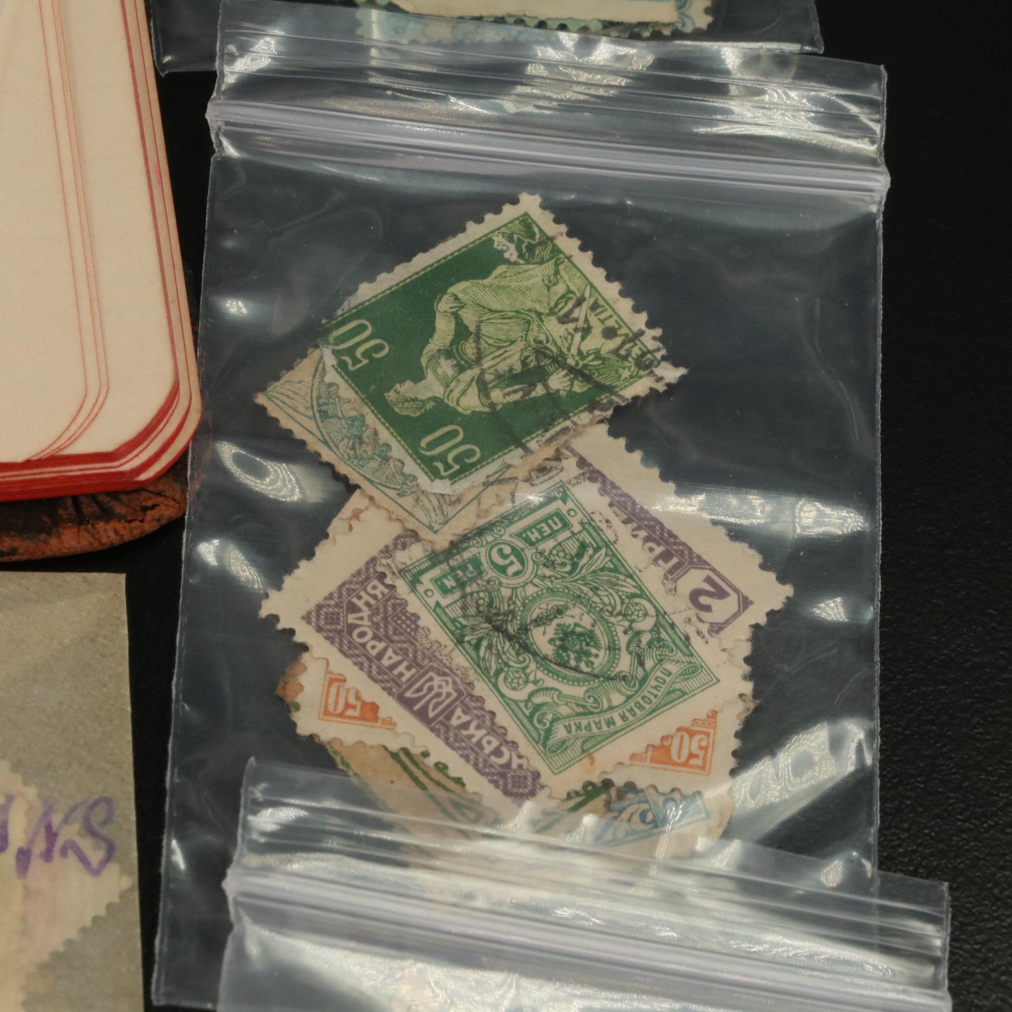 Vintage Stamp Collection with Stamps from all over the World