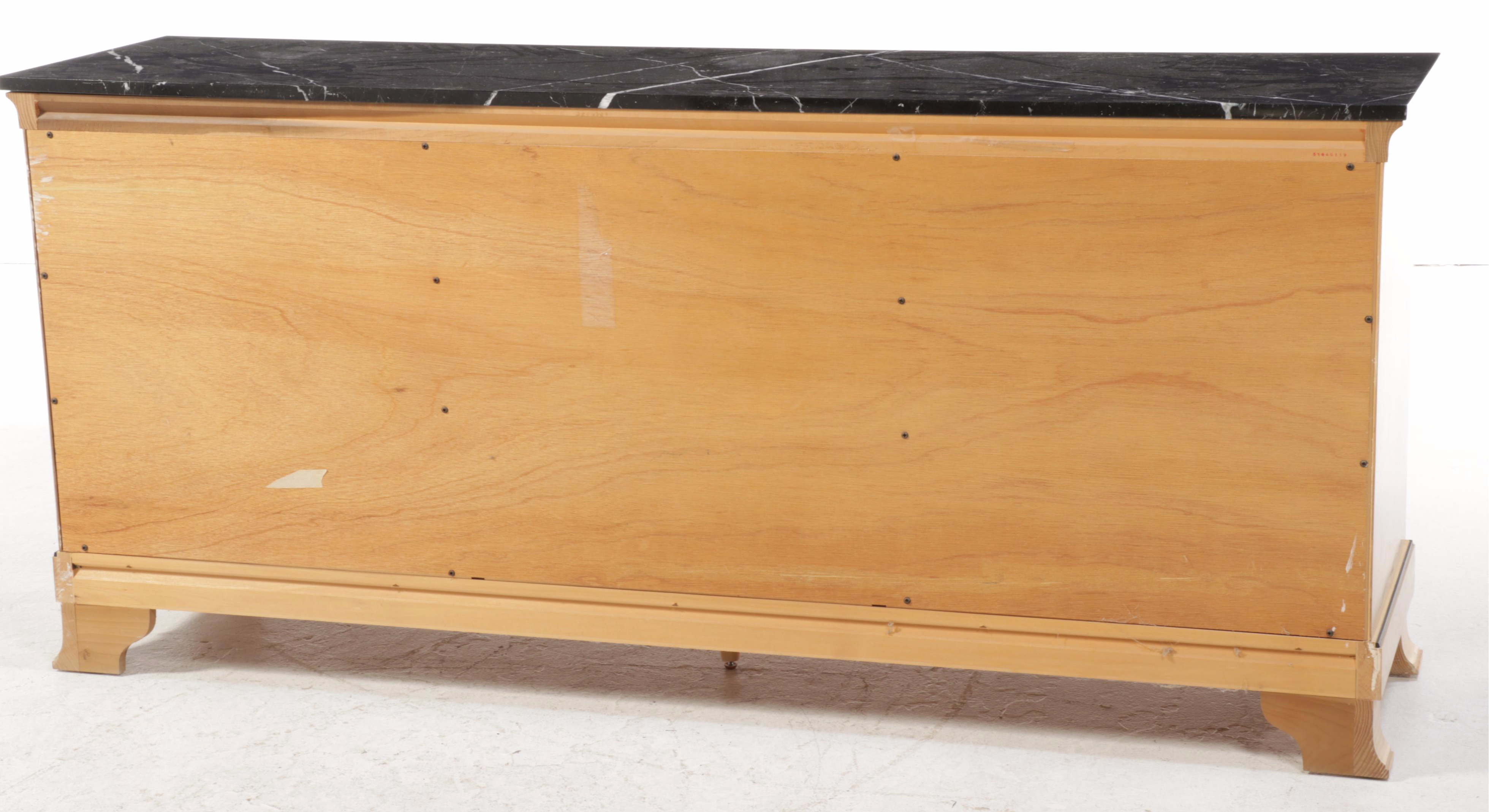 DRT Century Furniture Biedermeier Style Marble Top Dresser with Mirror