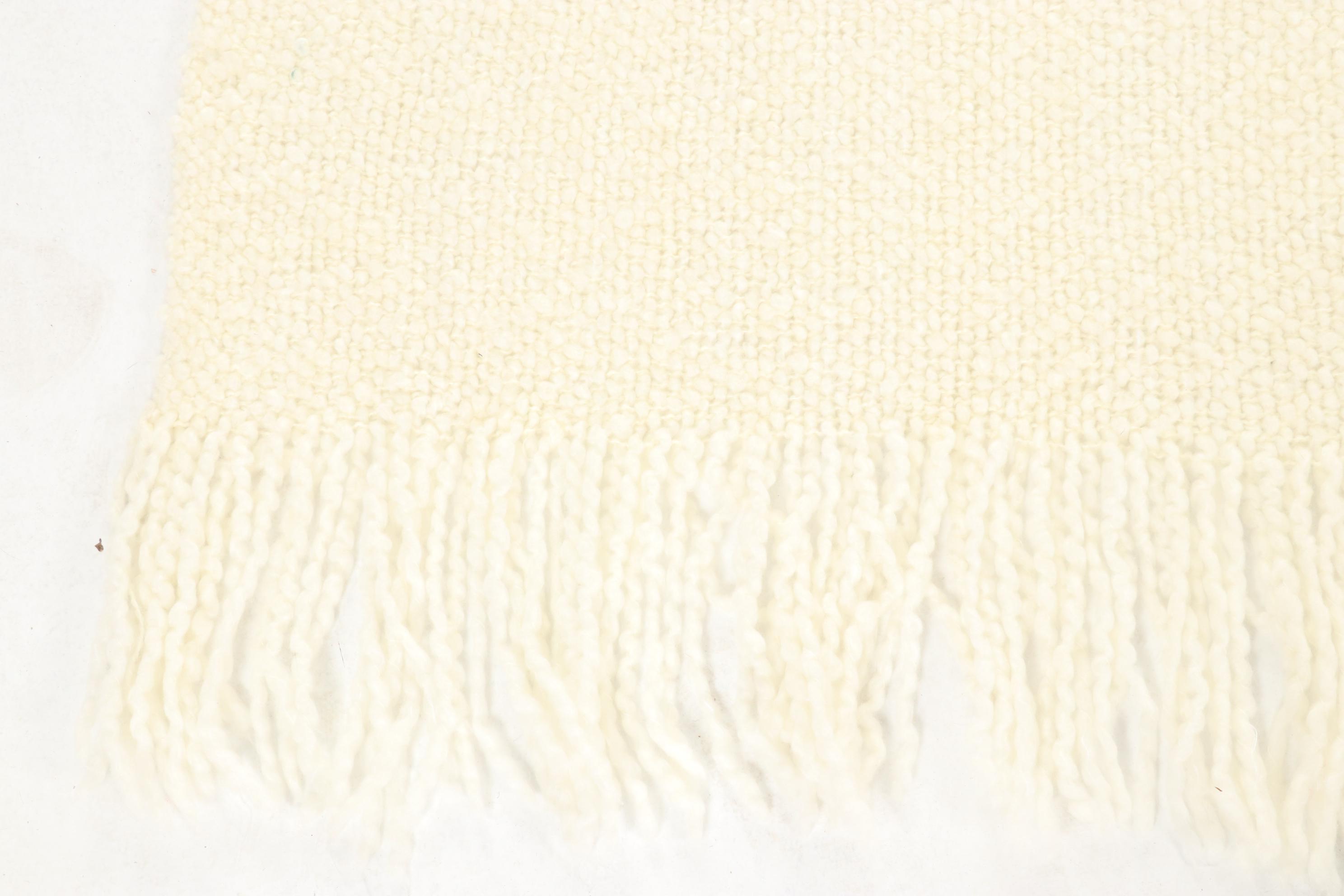 Kennebunk Home Red Plaid Throw Blanket and Ivory Wool Blanket