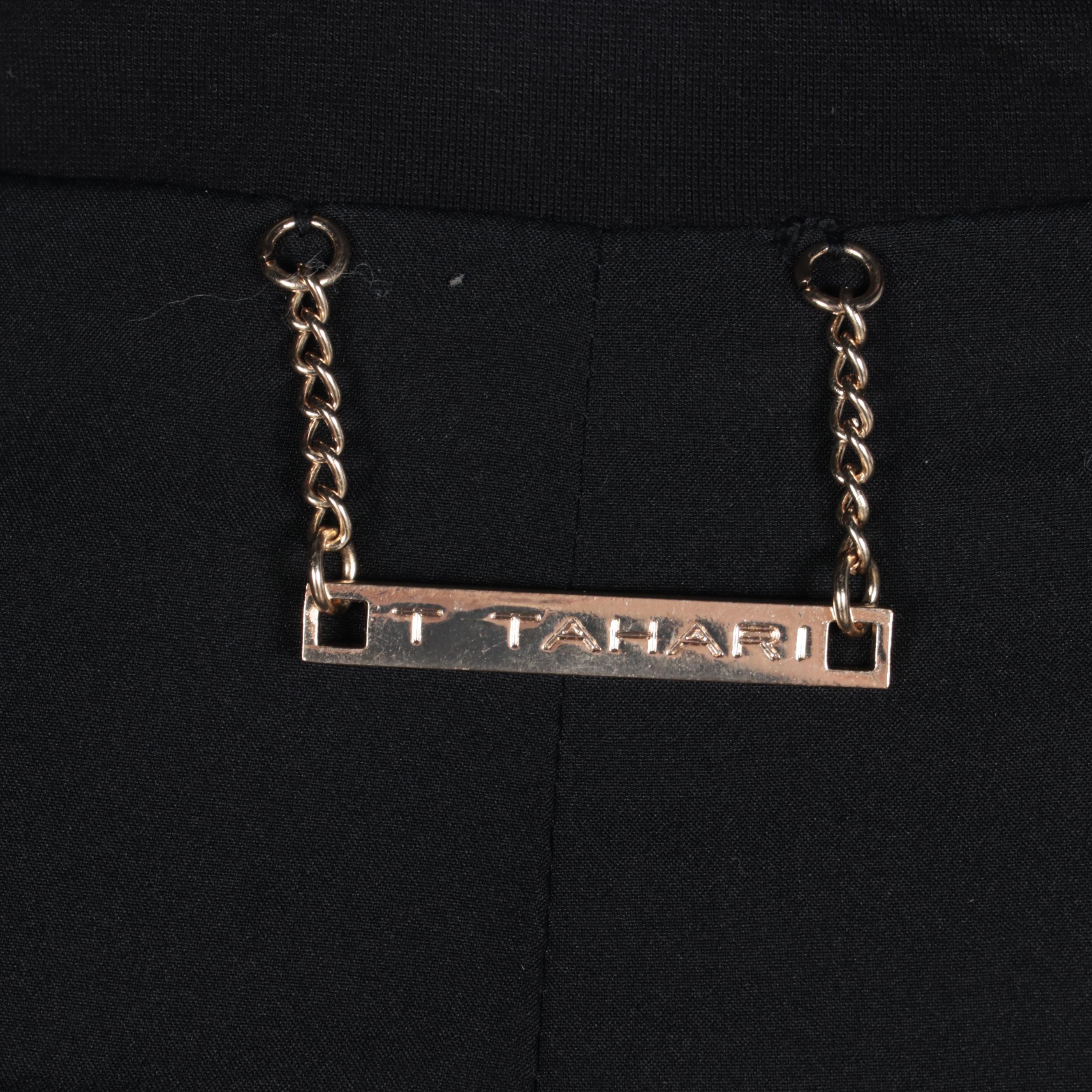 T Tahari Black Double-Breasted Blazer and Tahari Long Plaid Coat