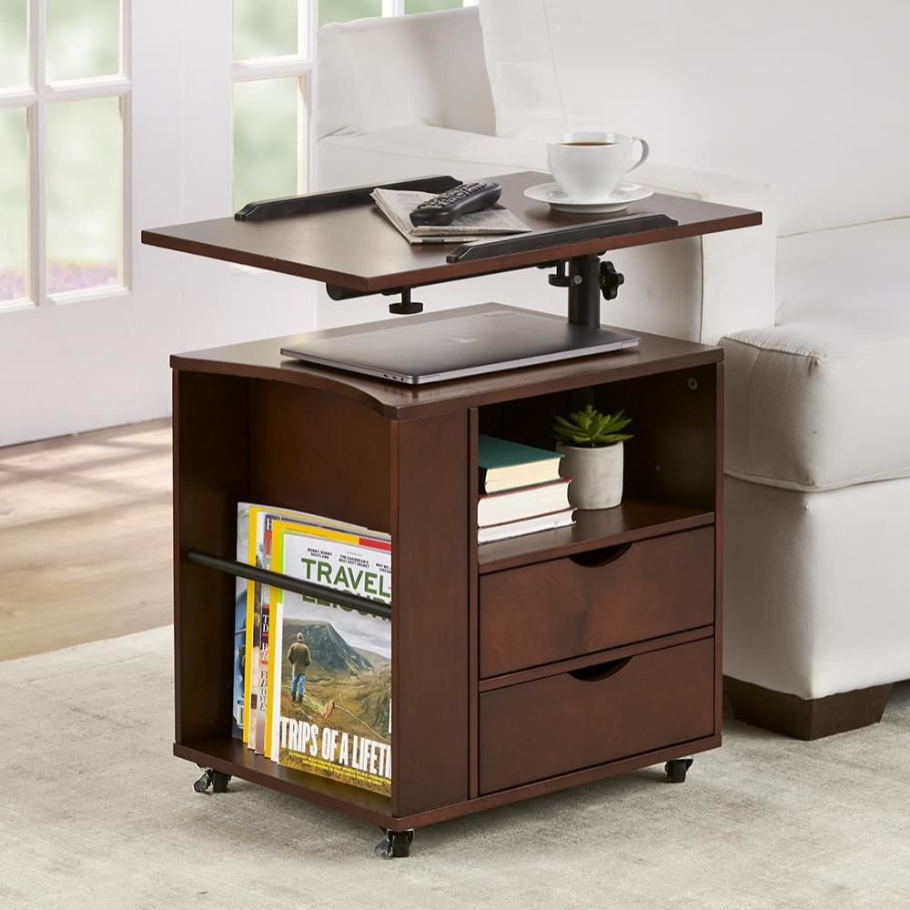 Swivel Desktop Organized Side Table