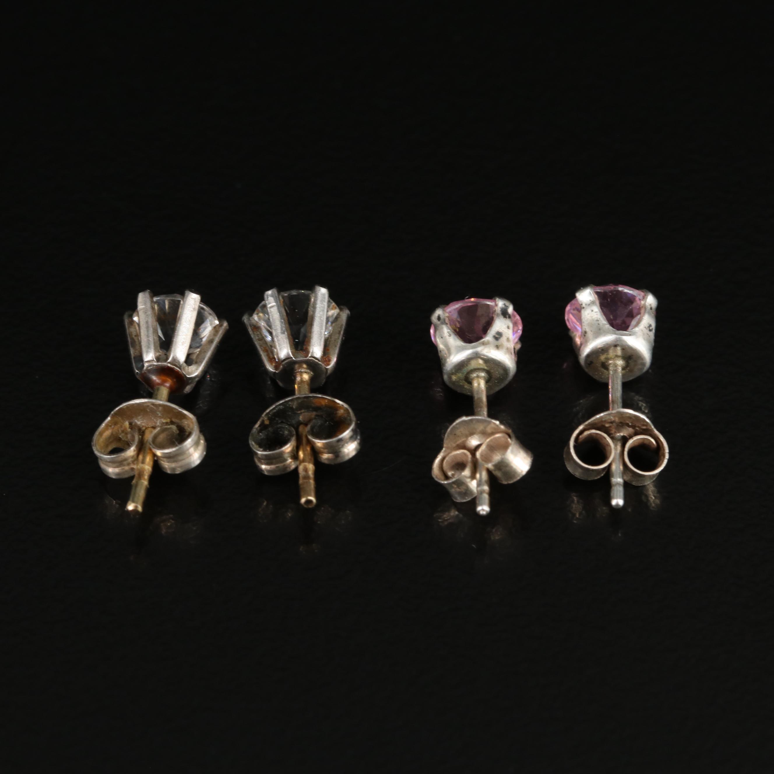 Sterling Earring Collection with Ring, Cubic Zirconia and Spinel
