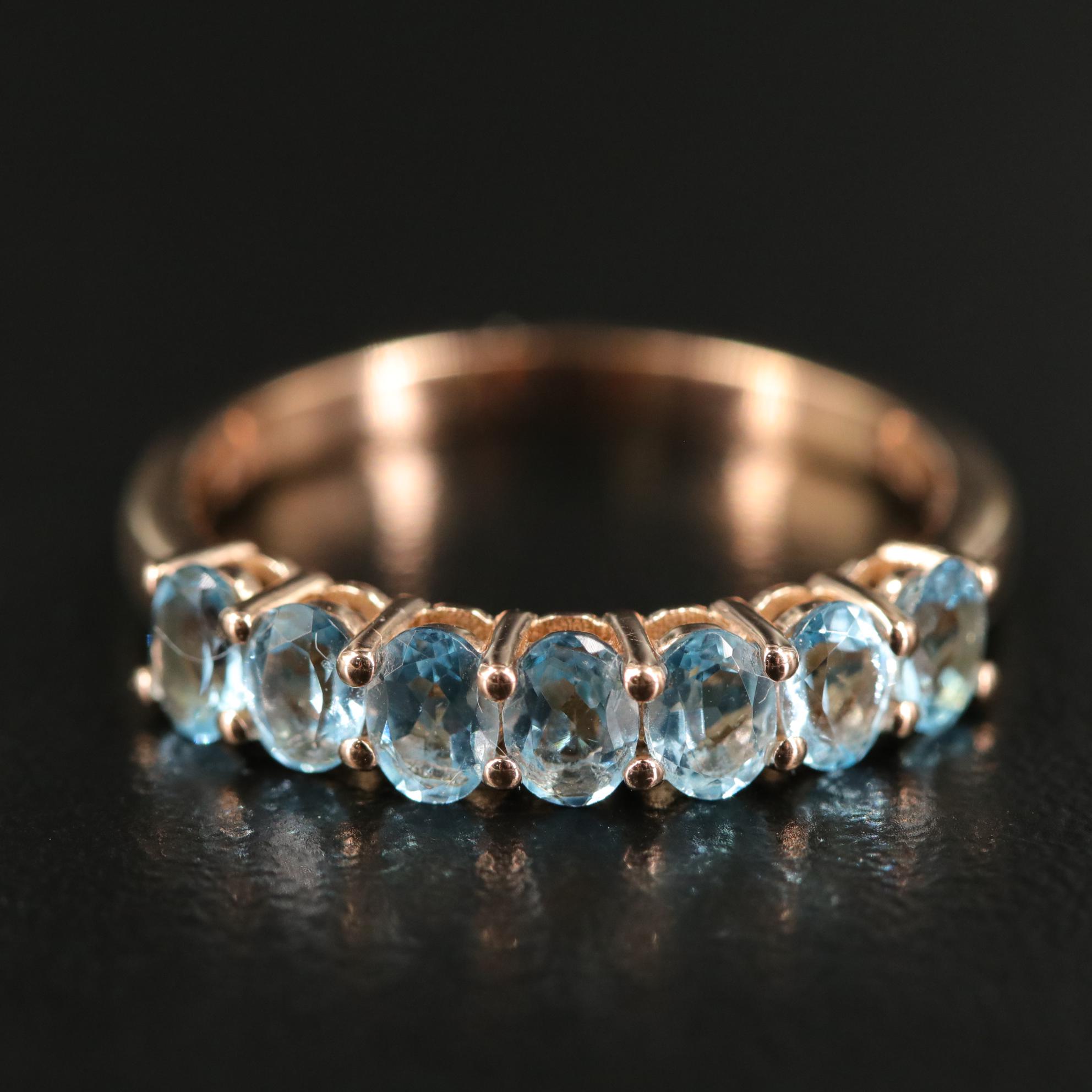 18K Rose Gold 1.00 CTW Swiss Blue Topaz Ring