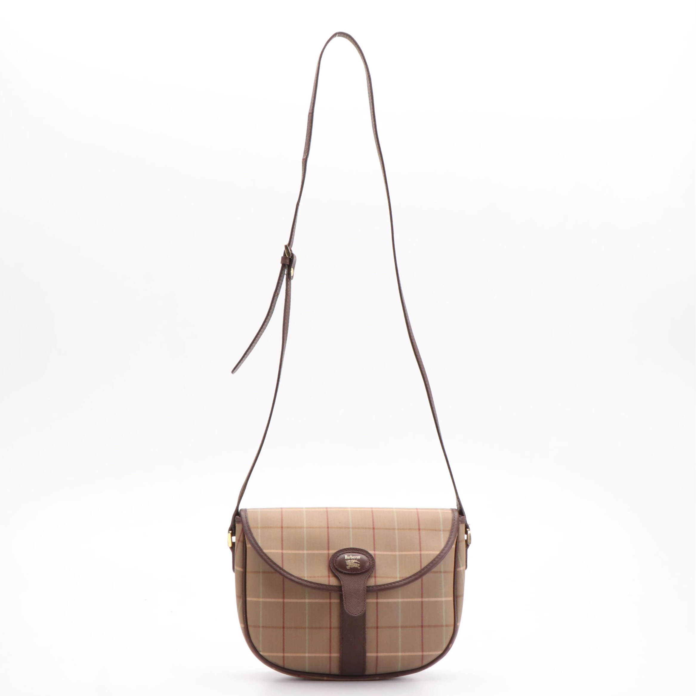 Burberry Nova Check Canvas Crossbody with Leather Trim Bag