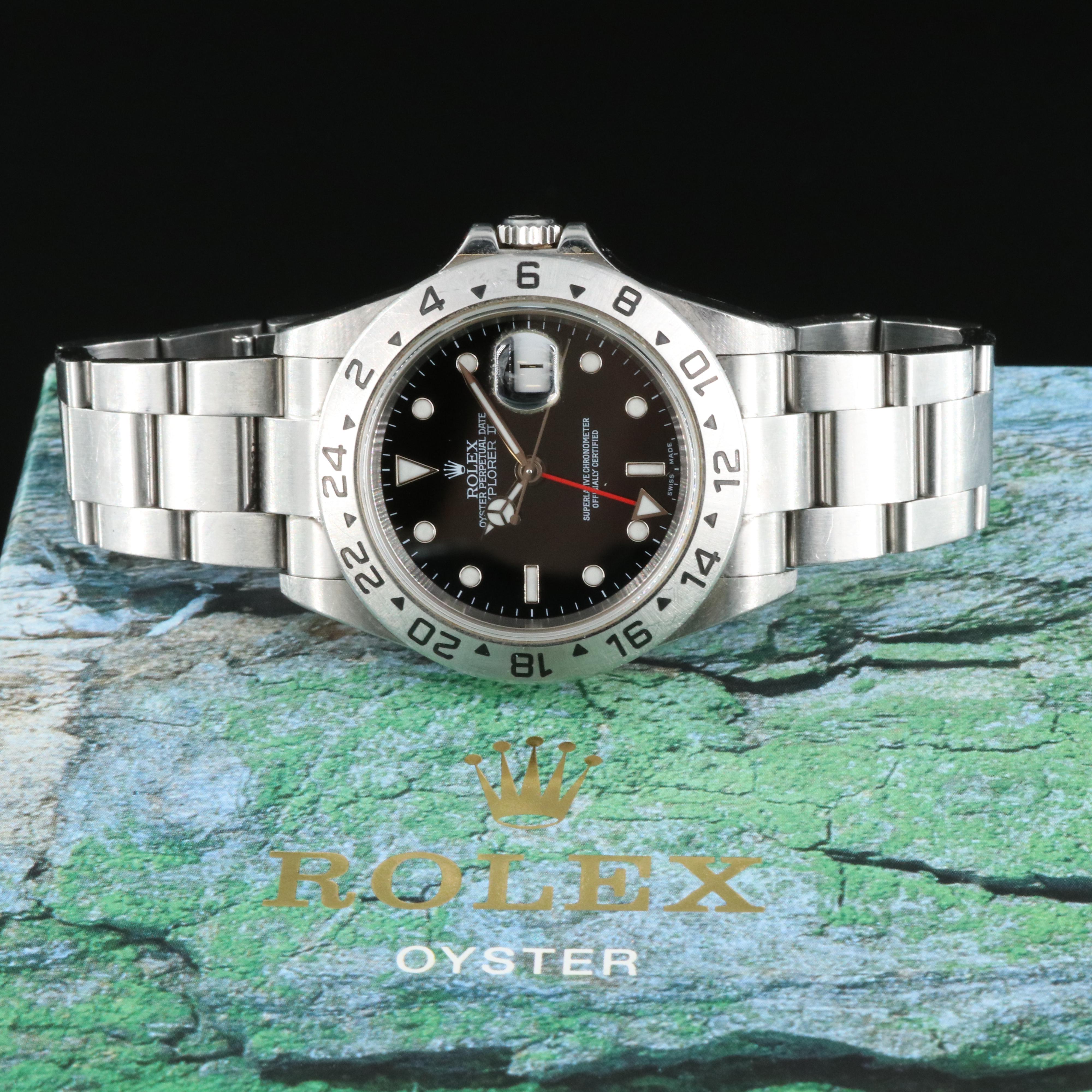 2004 Rolex Explorer II Black Dial Stainless Steel Watch