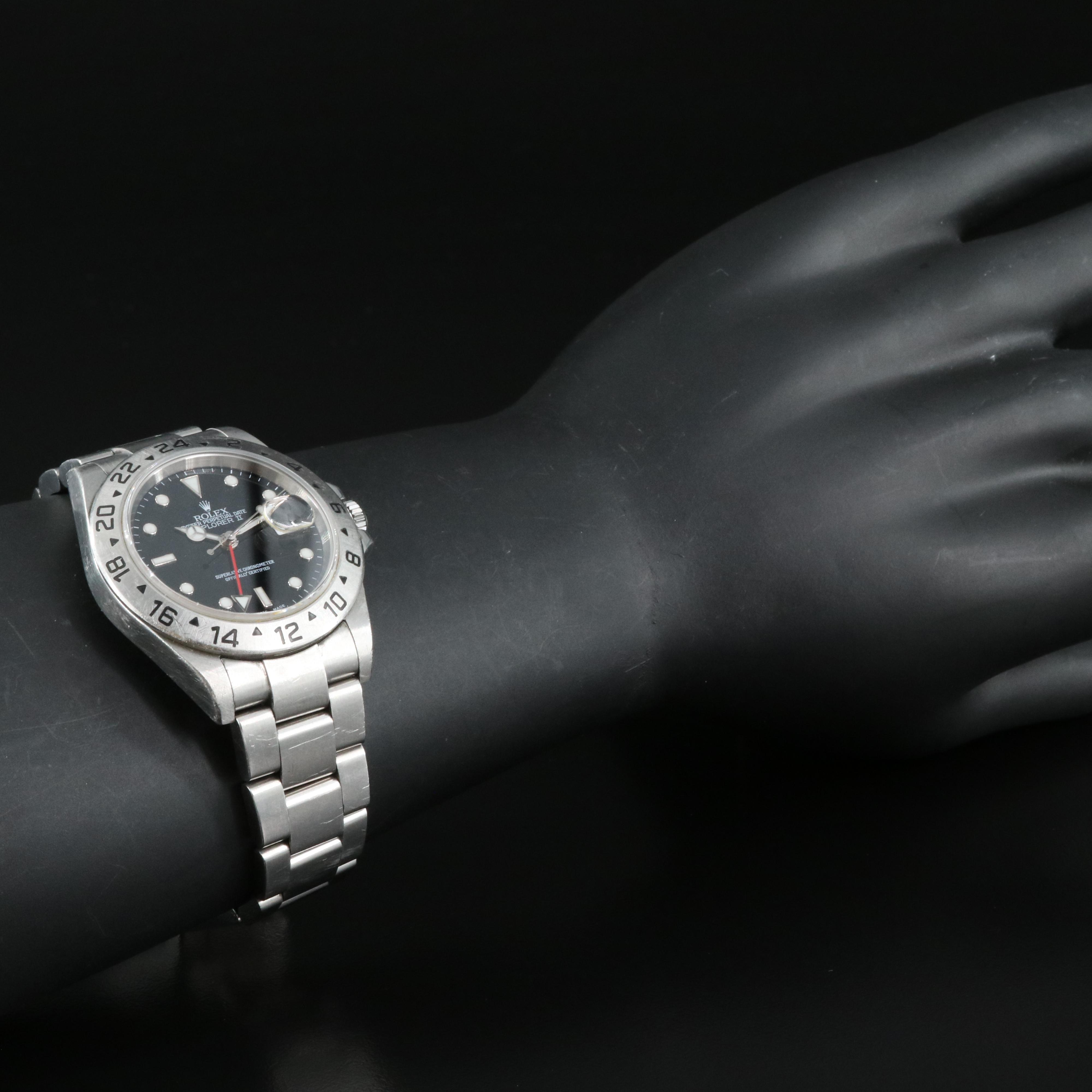 2004 Rolex Explorer II Black Dial Stainless Steel Watch