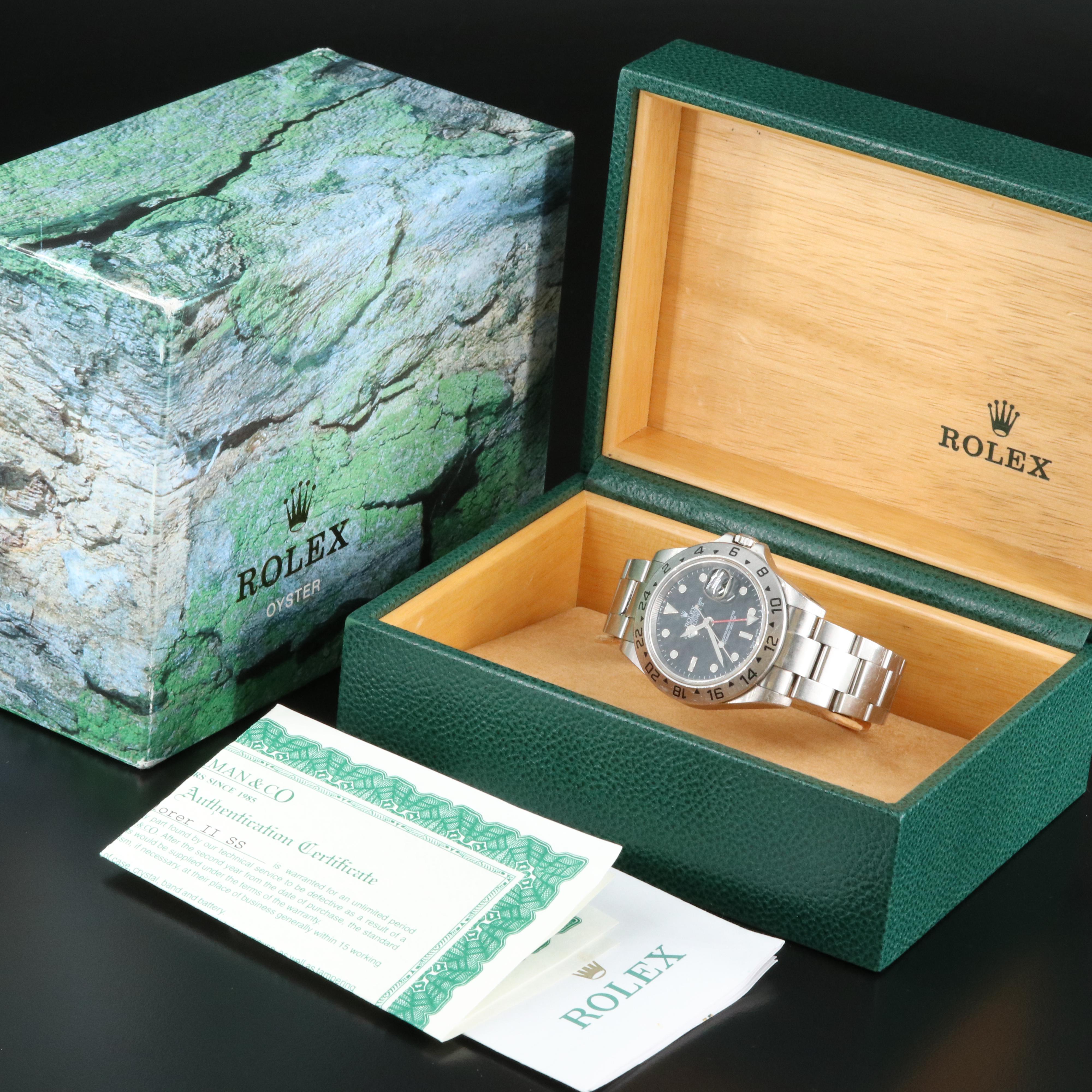 2004 Rolex Explorer II Black Dial Stainless Steel Watch