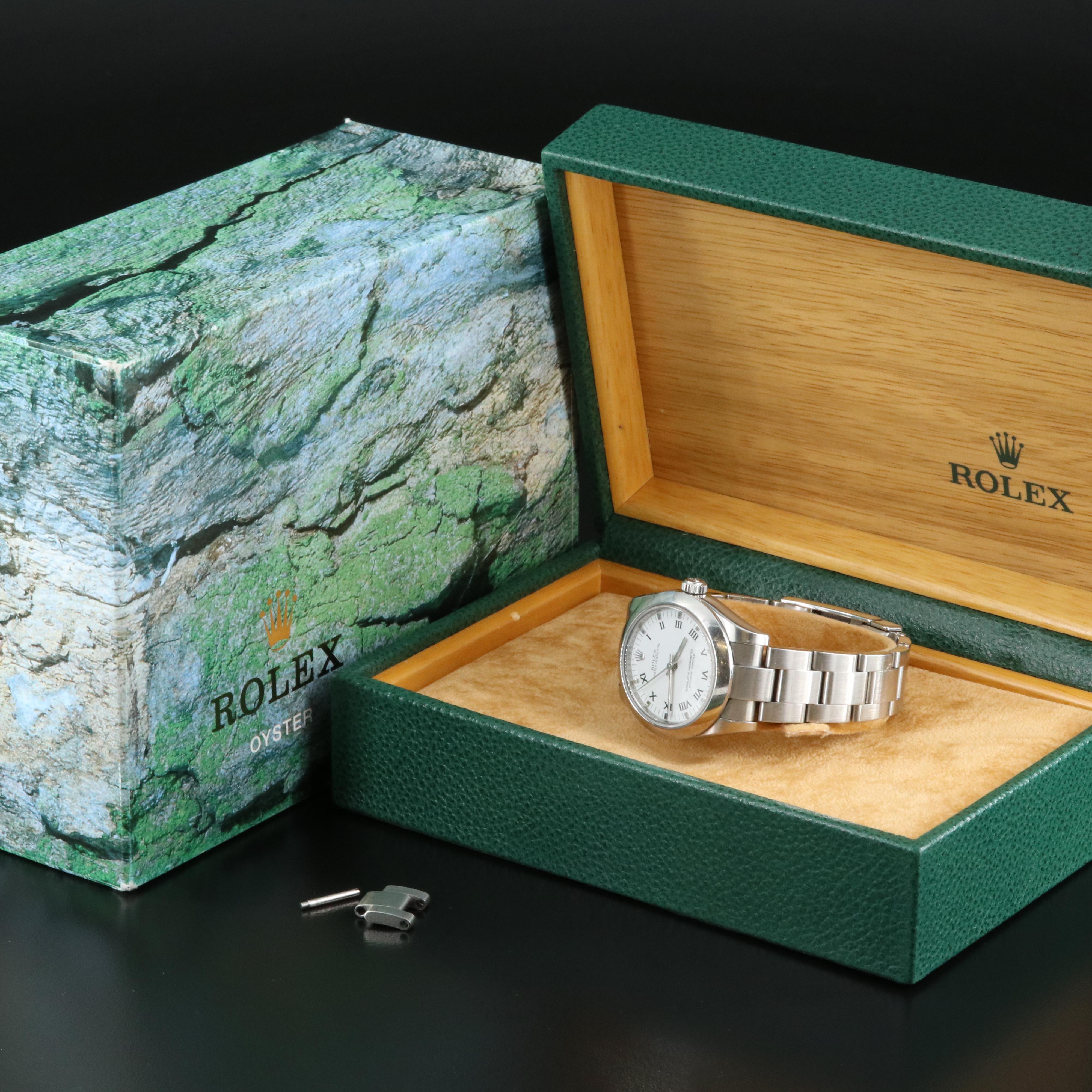 2007 Rolex Oyster Perpetual White Roman Dial Watch