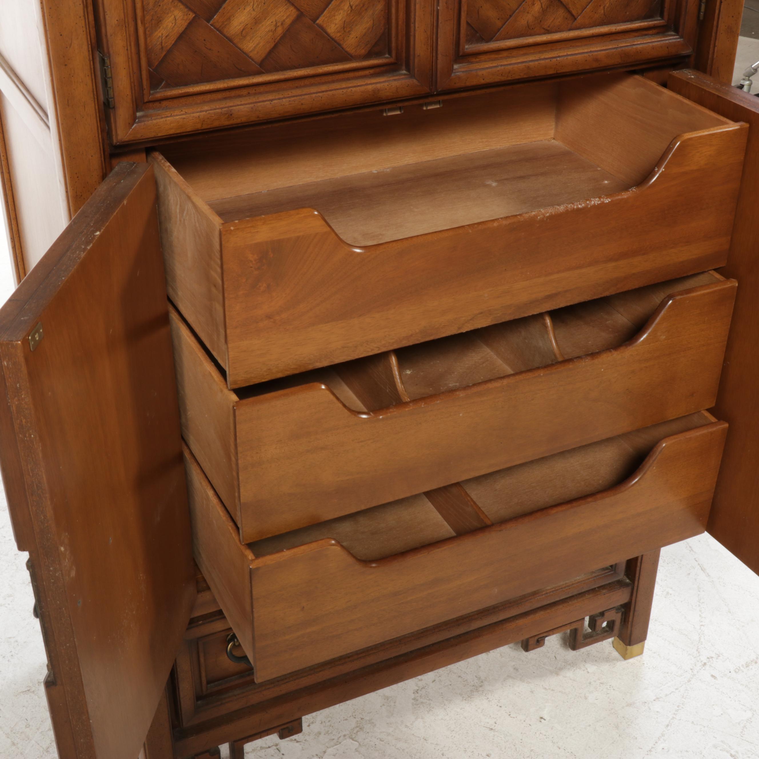 Mid Century Modern Chinese Style Armoire, Mid to Late 20th Century