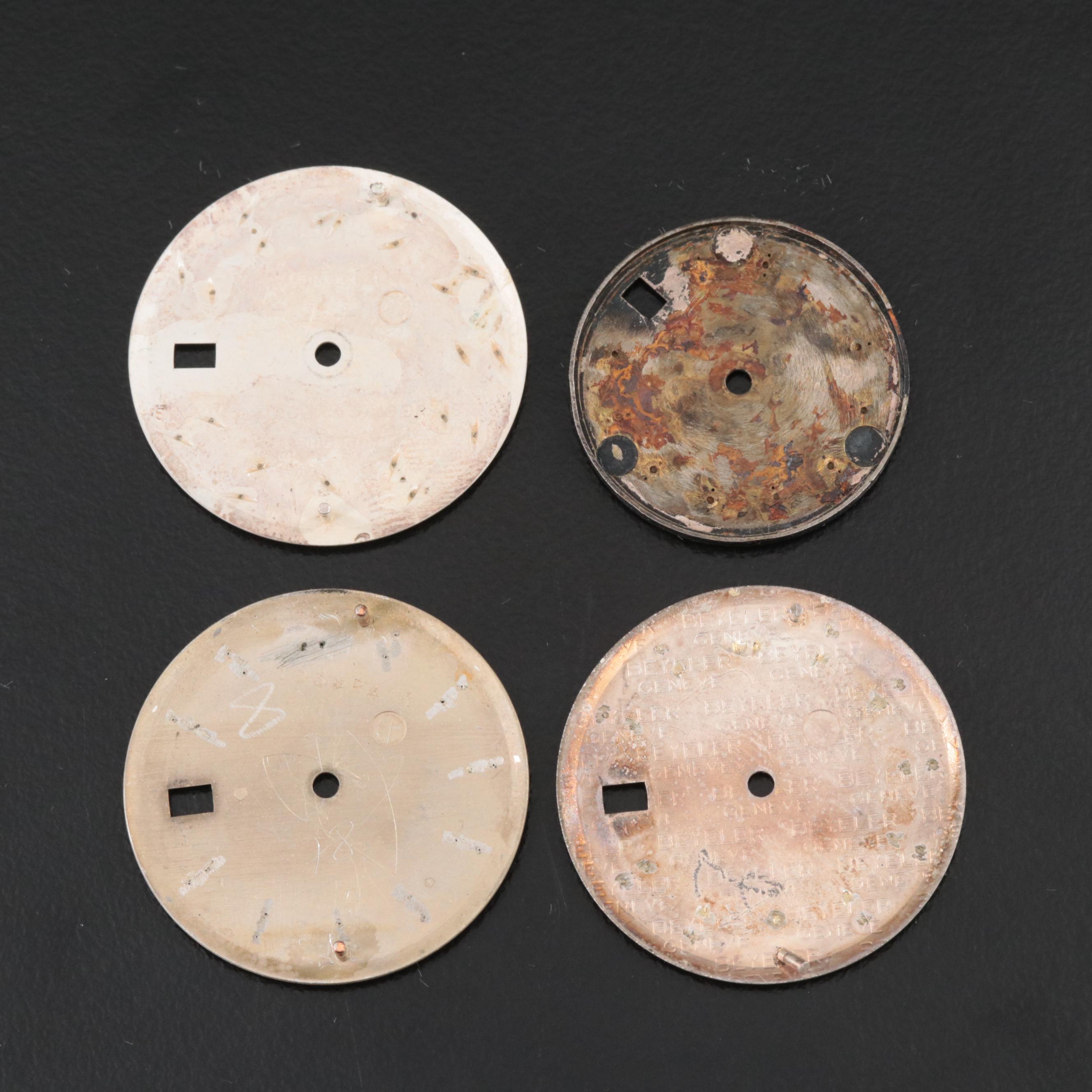 Four Rolex Dials and Unknown Watch Bezel