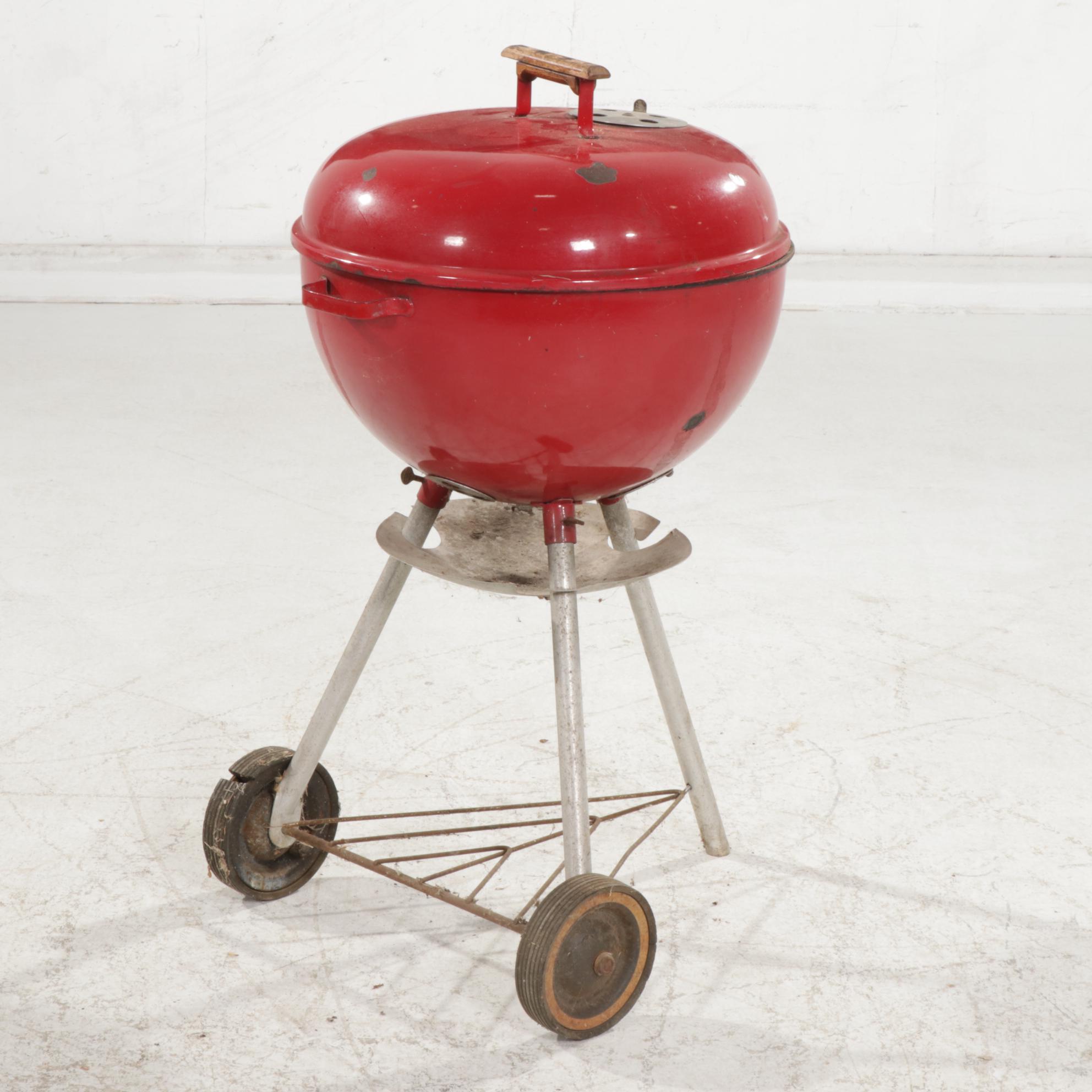 Weber Red Enameled "Bar-B-Q-Kettle" Charcoal Grill