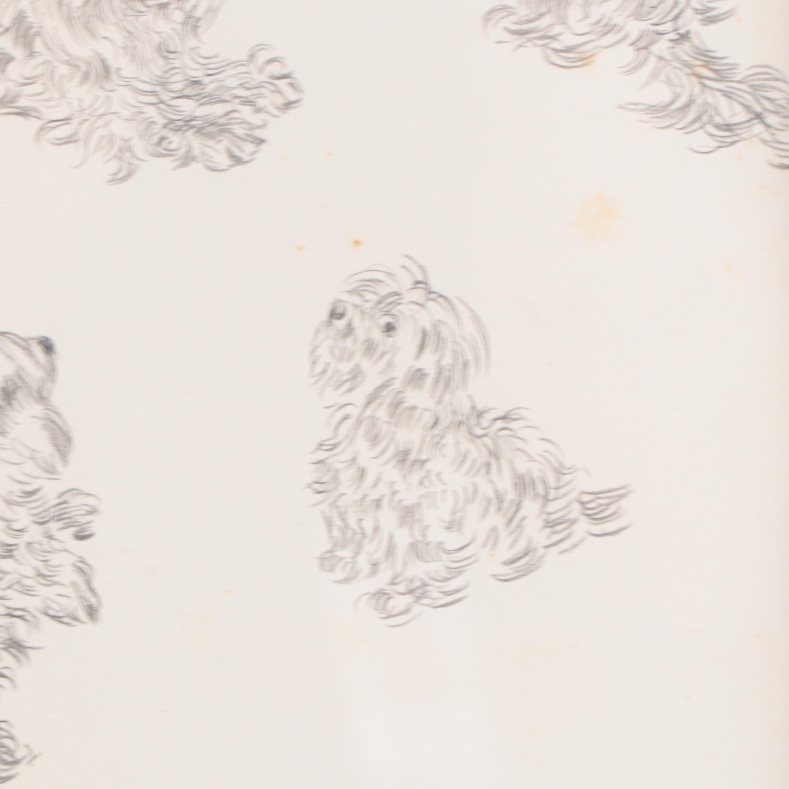 Constance Coleman Graphite Drawings of Dogs, 1977