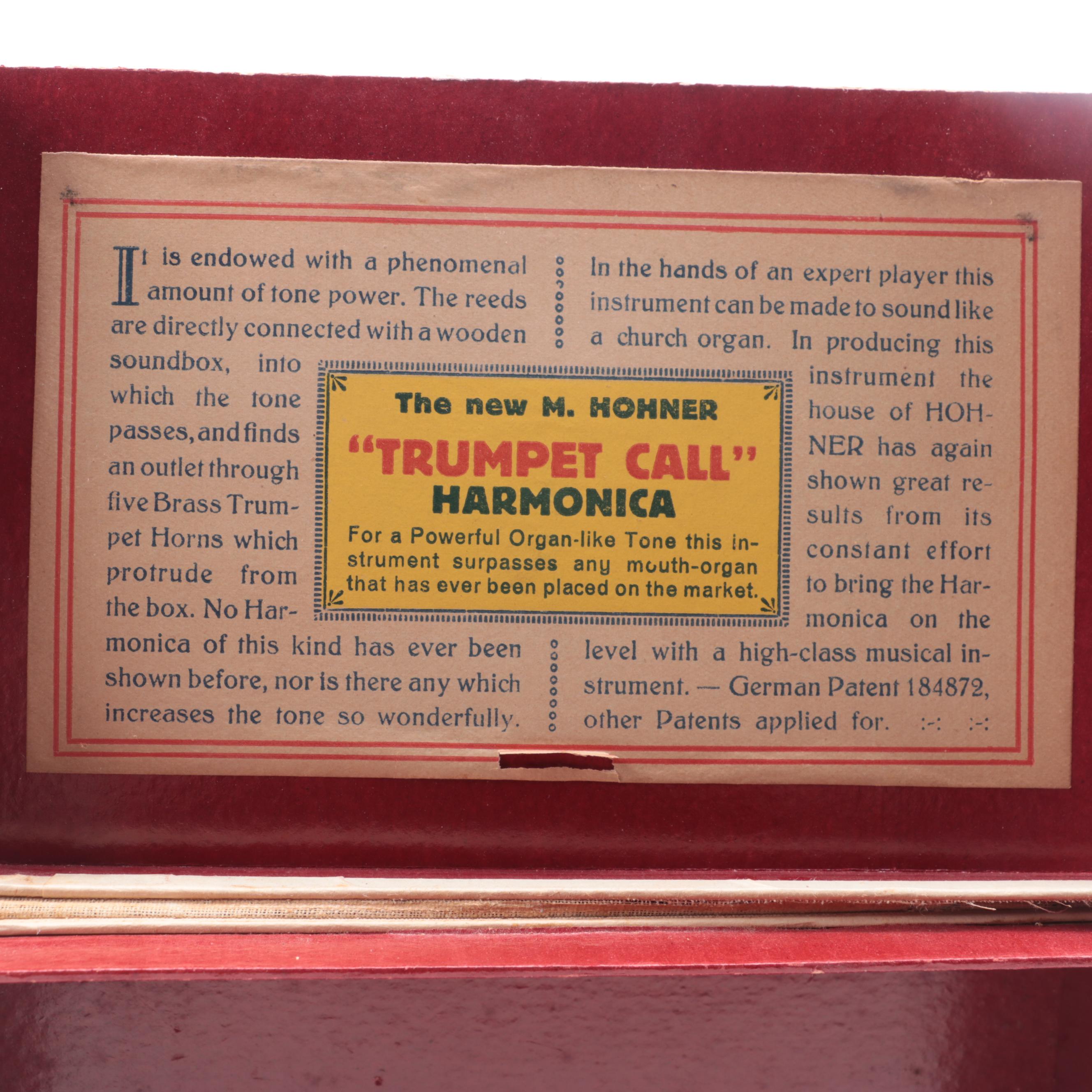 M. Hohner "The Trumpet Call" Harmonica, circa 1915