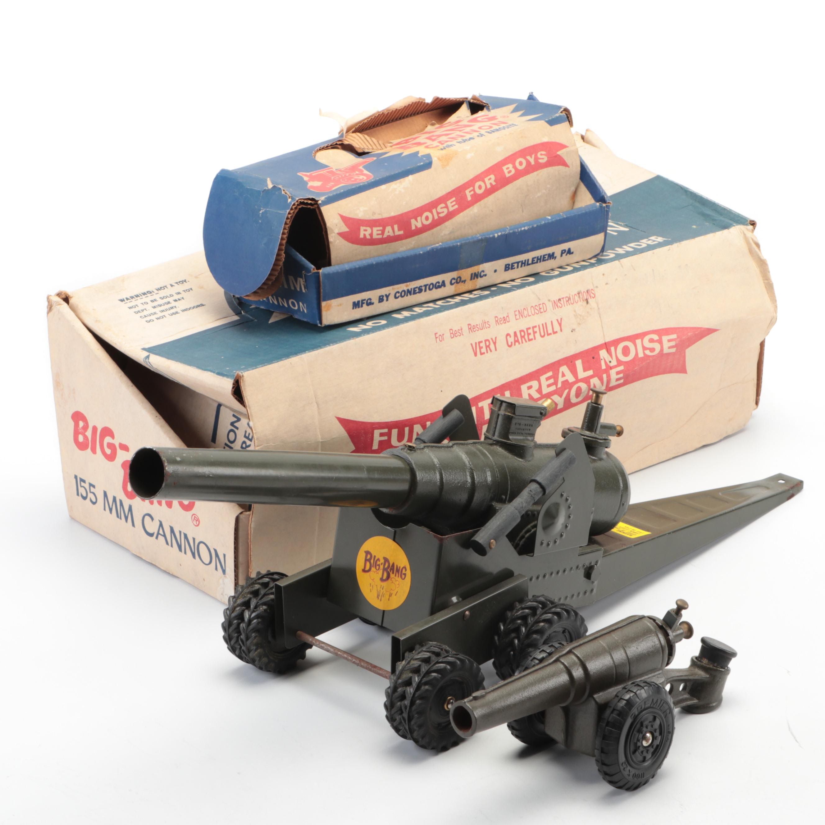 Big Bang 155mm and 60mm Cast Iron Miniature Model Cannons