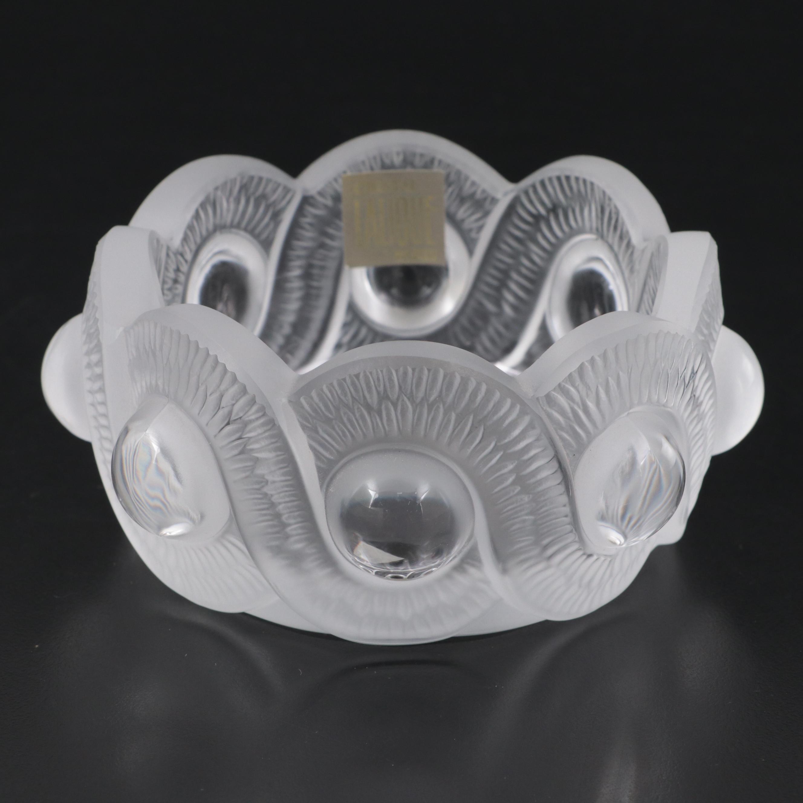 Lalique "Gao" Frosted Crystal Ashtray