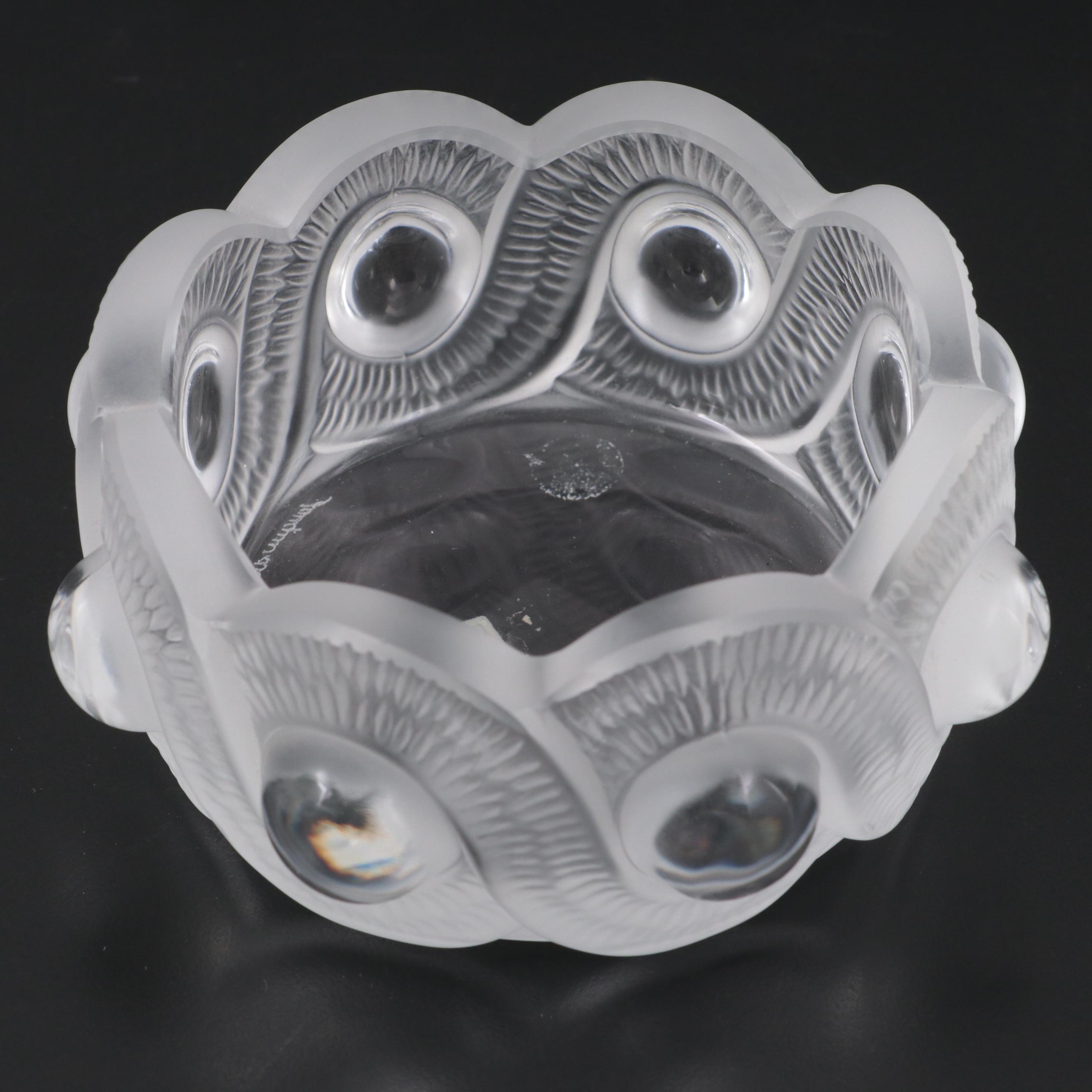 Lalique "Gao" Frosted Crystal Ashtray