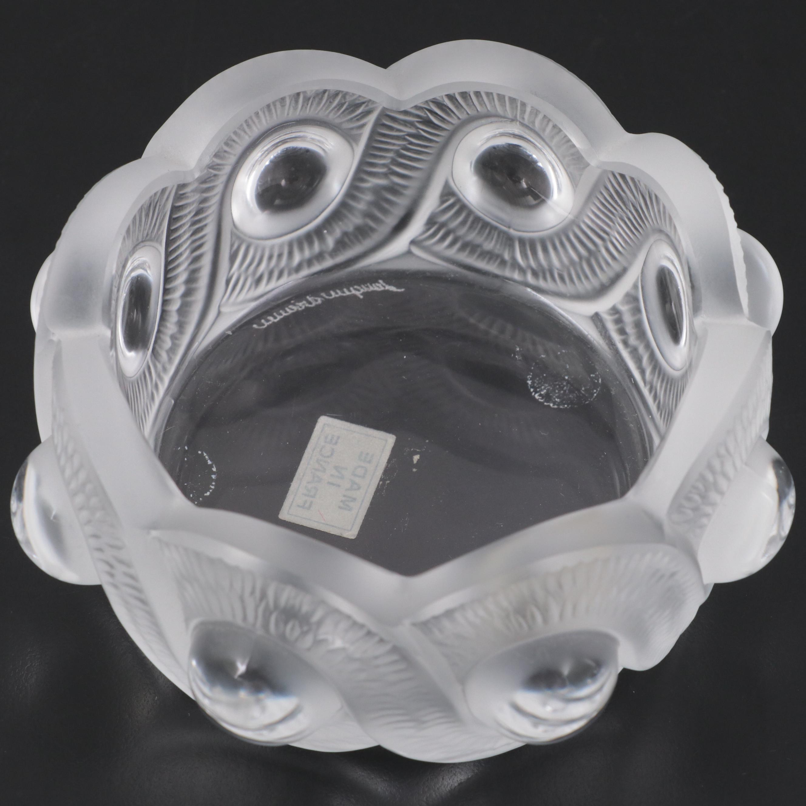 Lalique "Gao" Frosted Crystal Ashtray