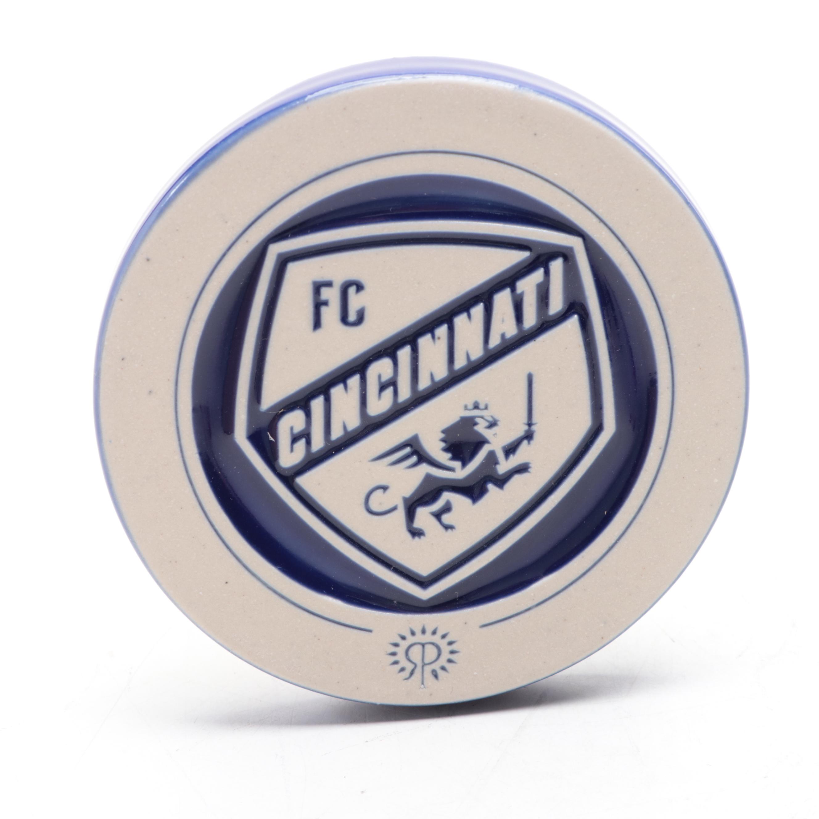 FC Cincinnati Coaster and Coffee Mug Made by Rookwood Pottery
