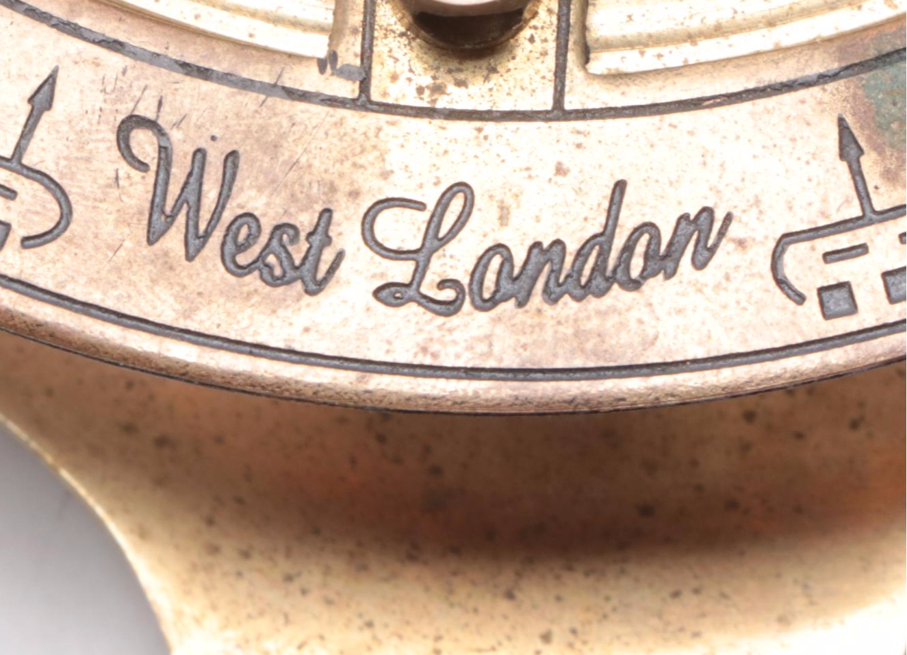 Brass Maritime Sundial Compass with Footed Brass Box