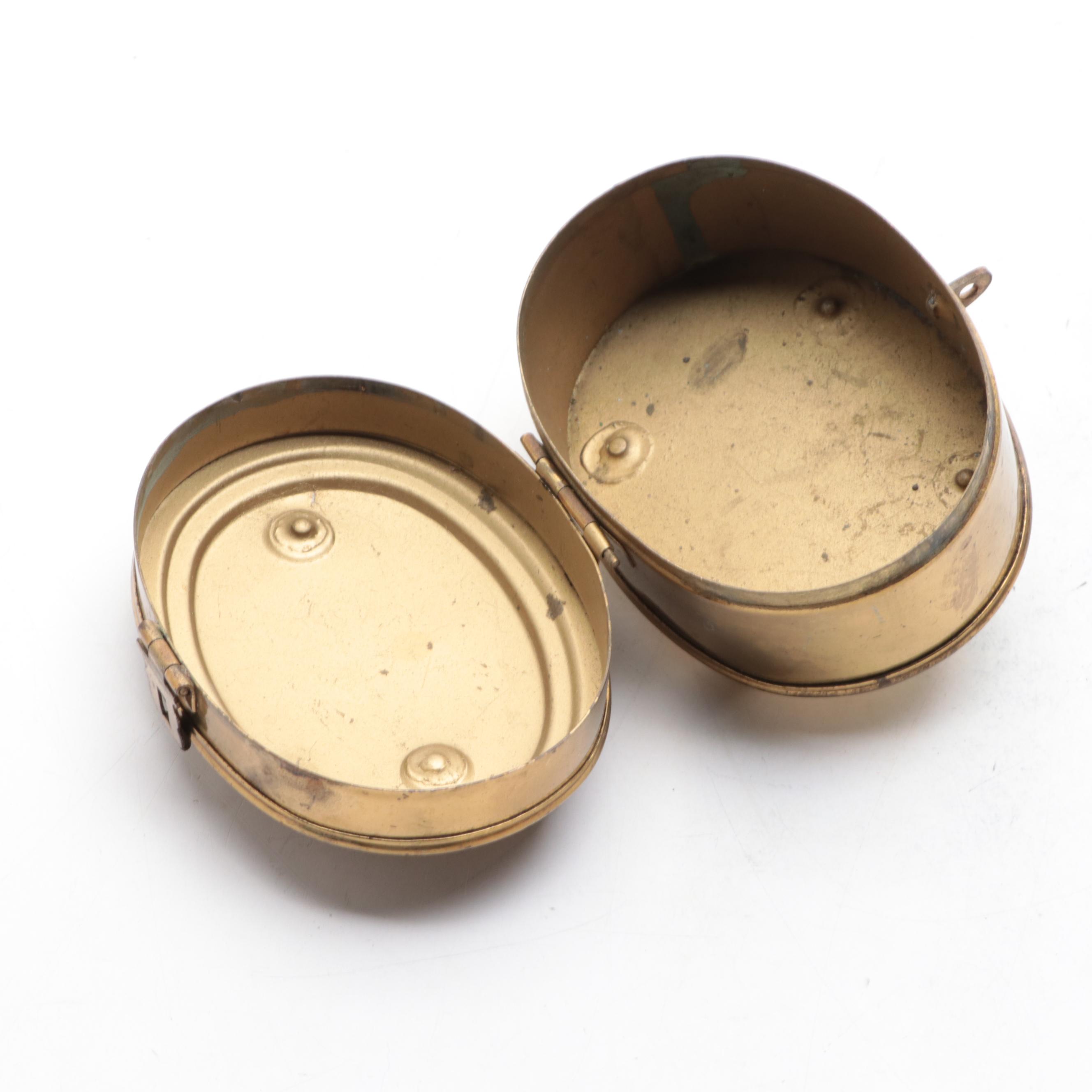 Brass Maritime Sundial Compass with Footed Brass Box