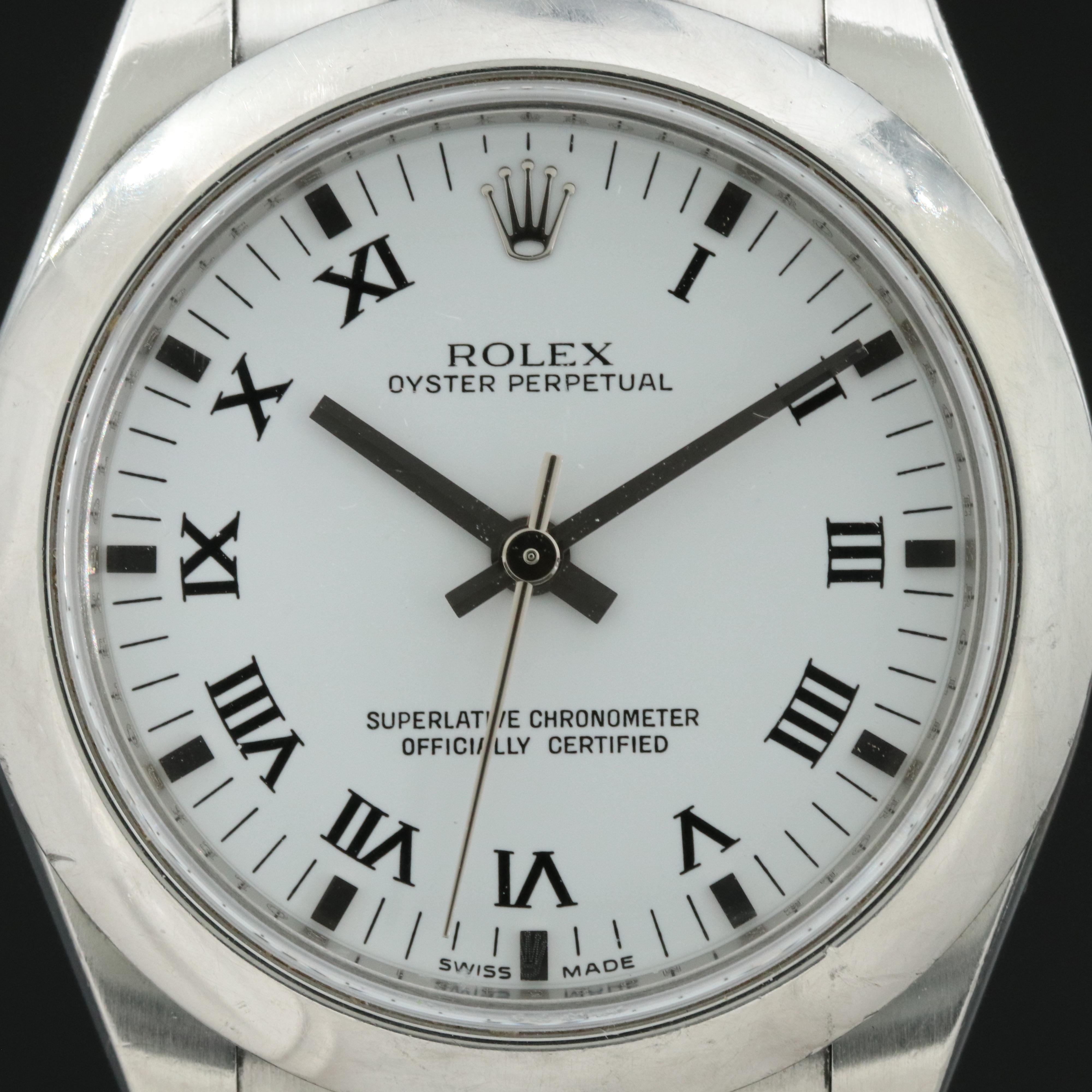 2007 Rolex Oyster Perpetual White Roman Dial Watch