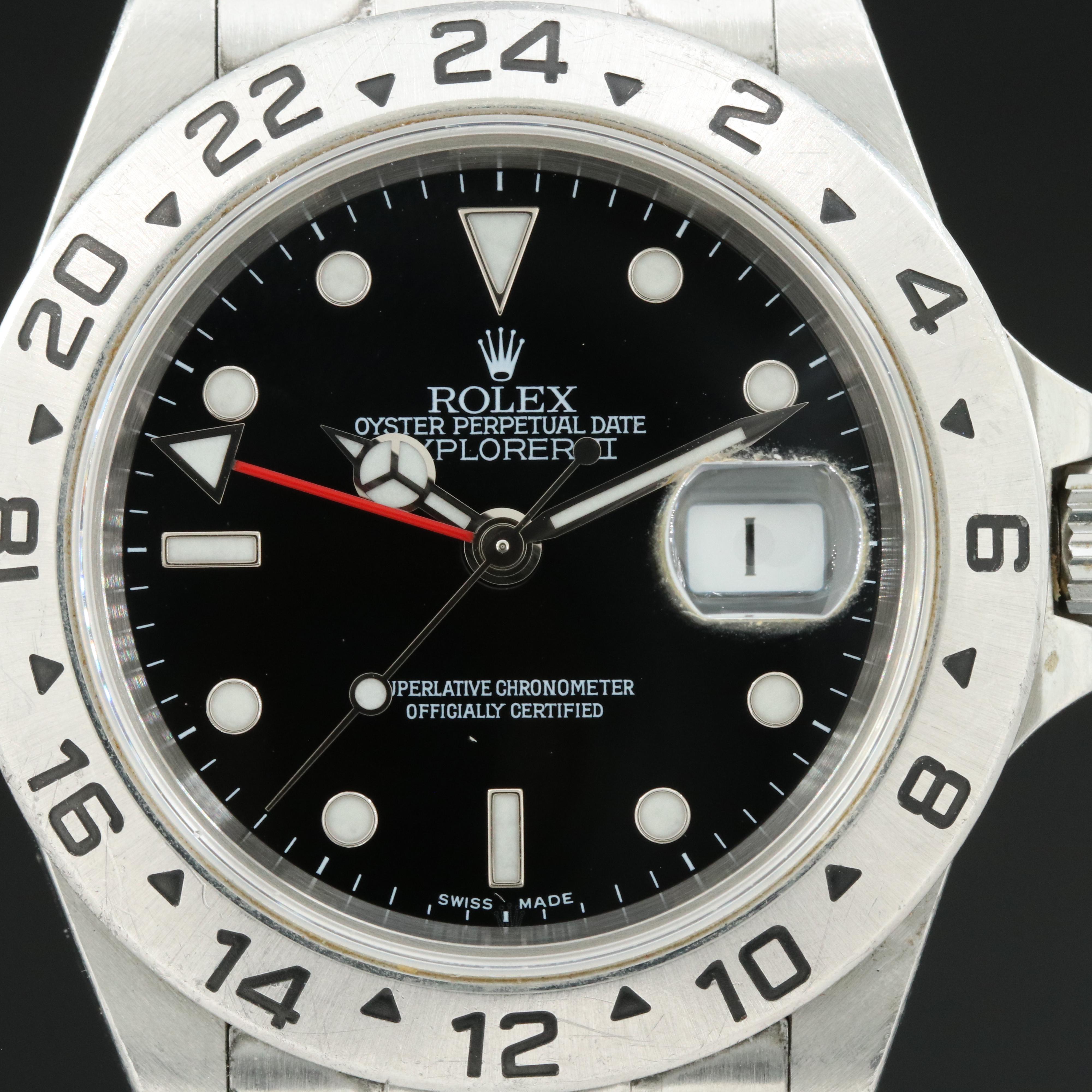 2004 Rolex Explorer II Black Dial Stainless Steel Watch