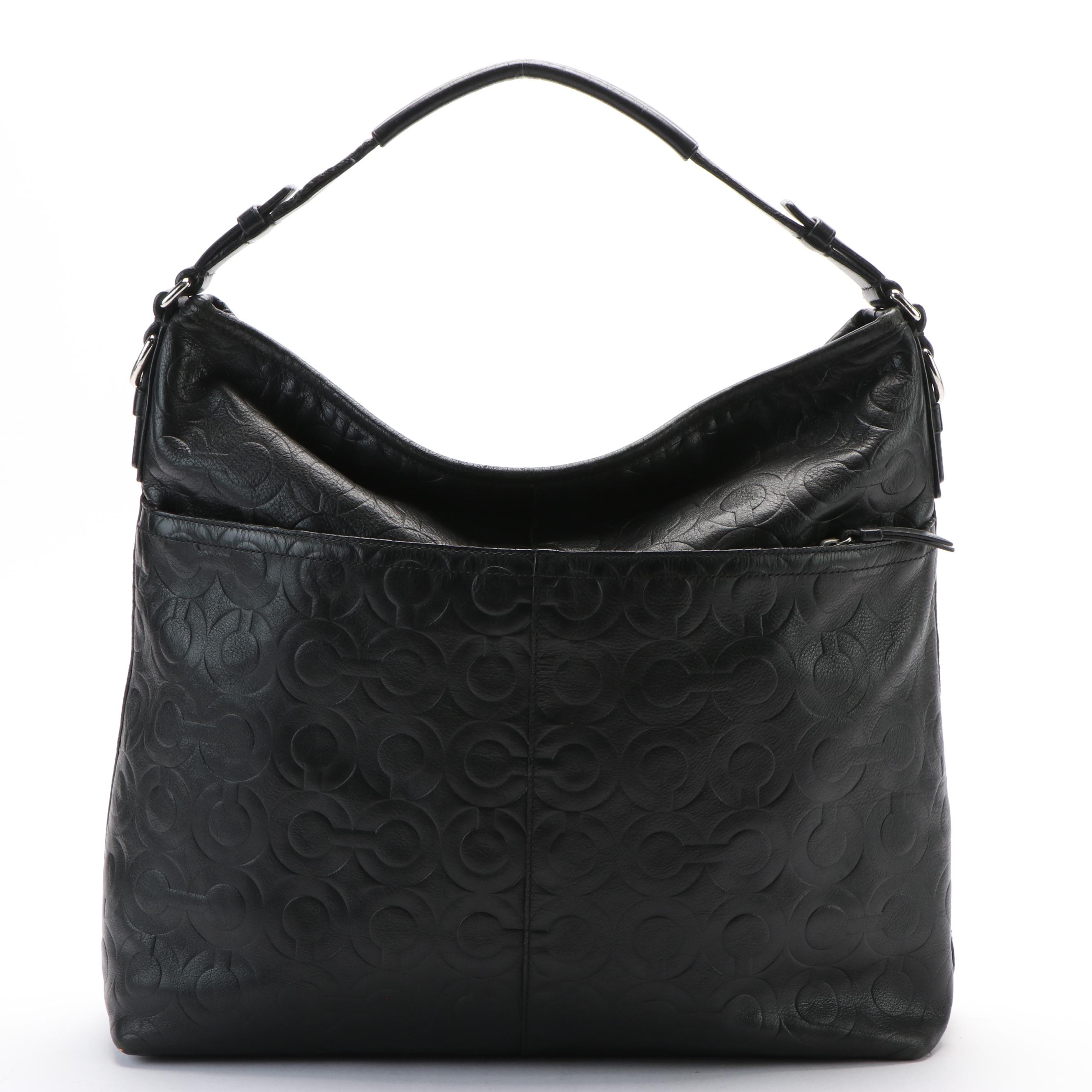 Coach Embossed Leather Tote Bag