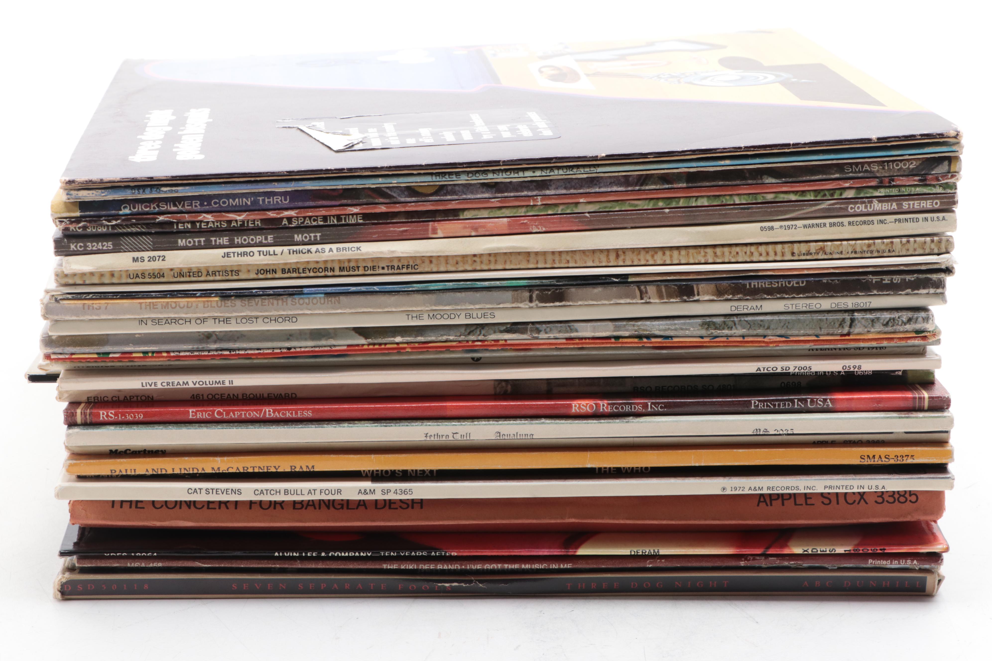 The Moody Blues, Eric Clapton, Jethro Tull, and More Vinyl Record Albums