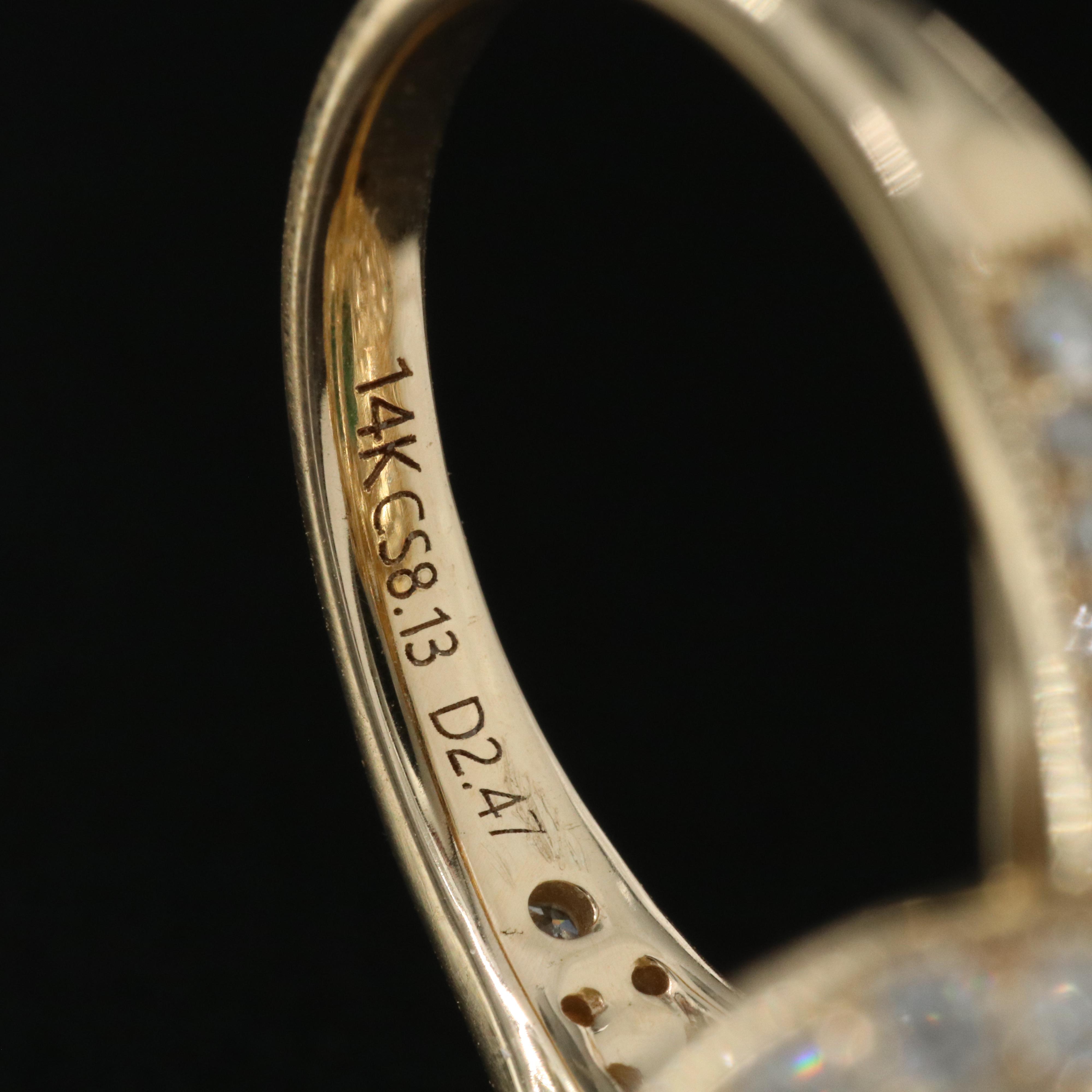 Ellanza 14K 8.13 CT Emerald and 2.47 CTW Diamond Ring