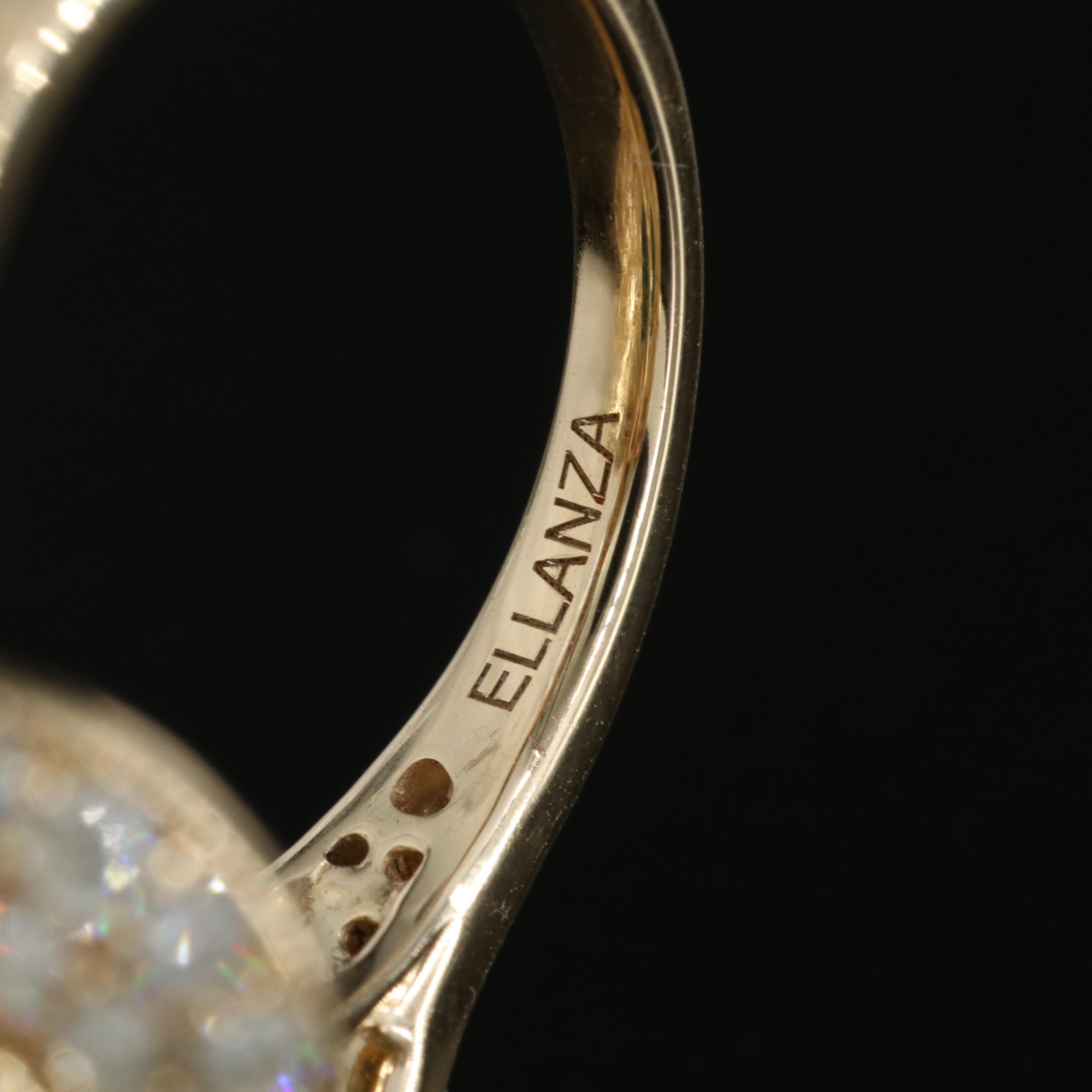 Ellanza 14K 8.13 CT Emerald and 2.47 CTW Diamond Ring