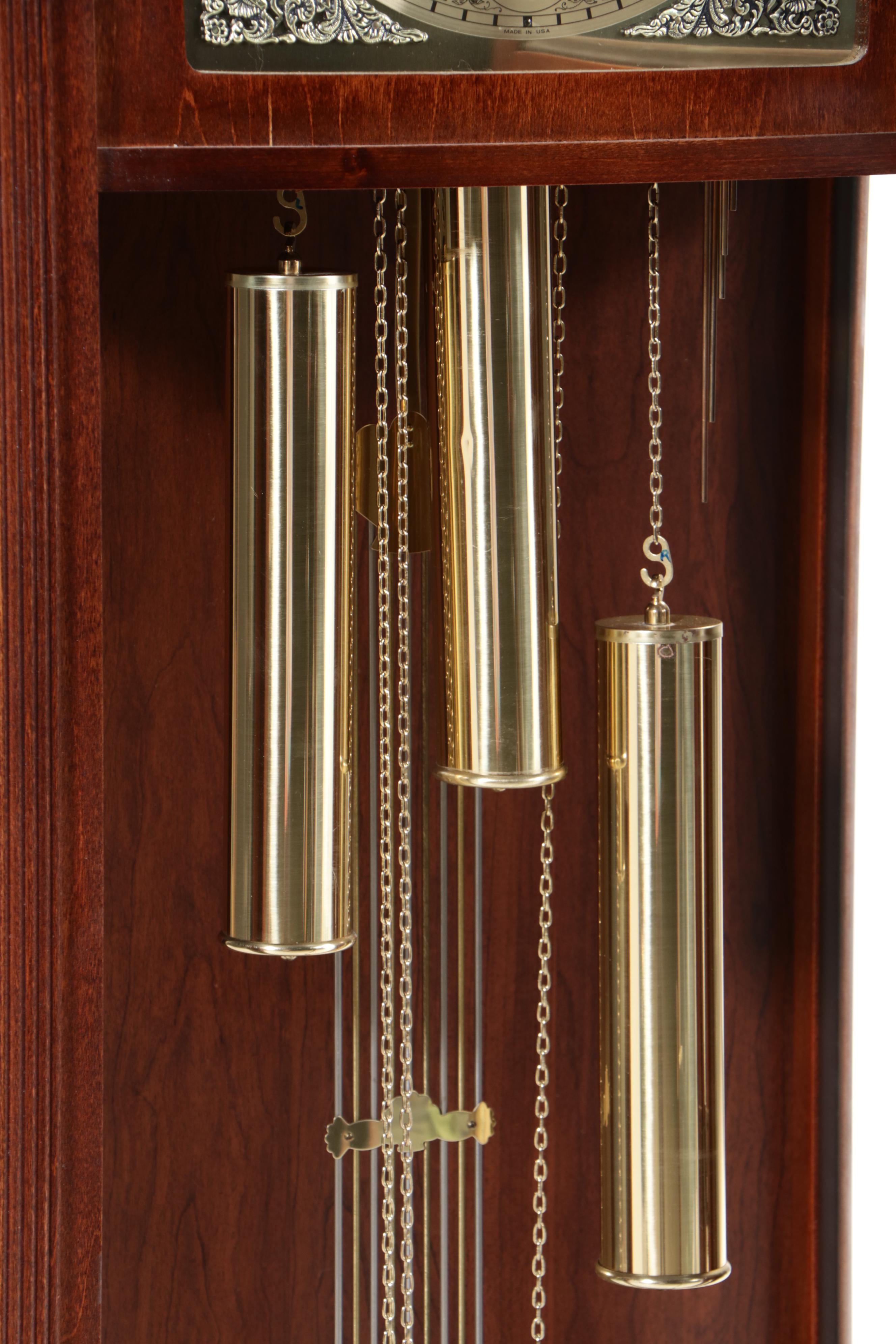 Ridgeway Cherry Case Grandfather Clock with Moon Phase Dial