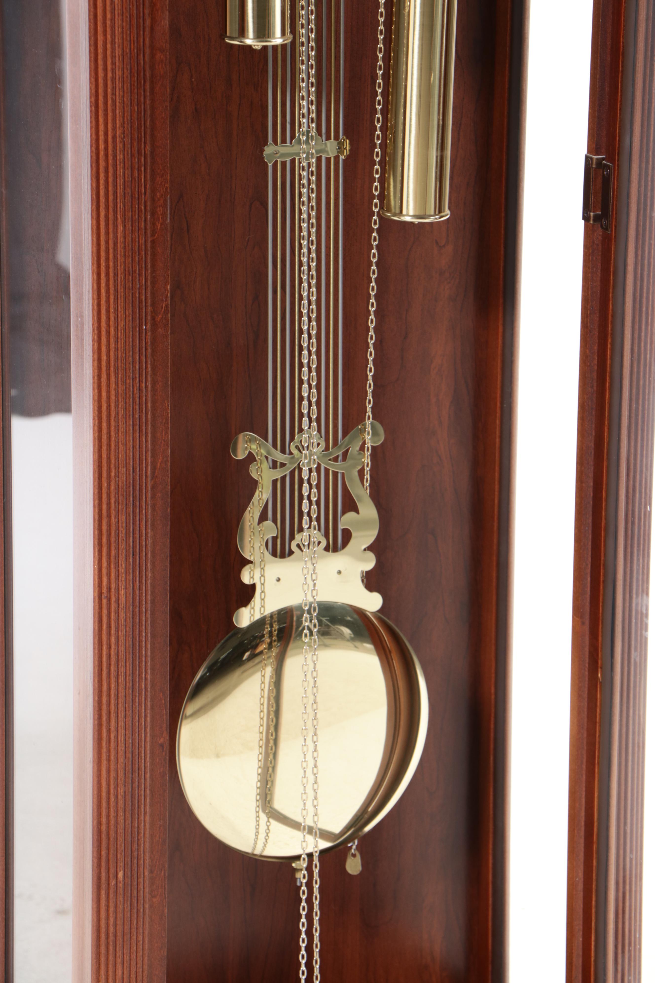 Ridgeway Cherry Case Grandfather Clock with Moon Phase Dial