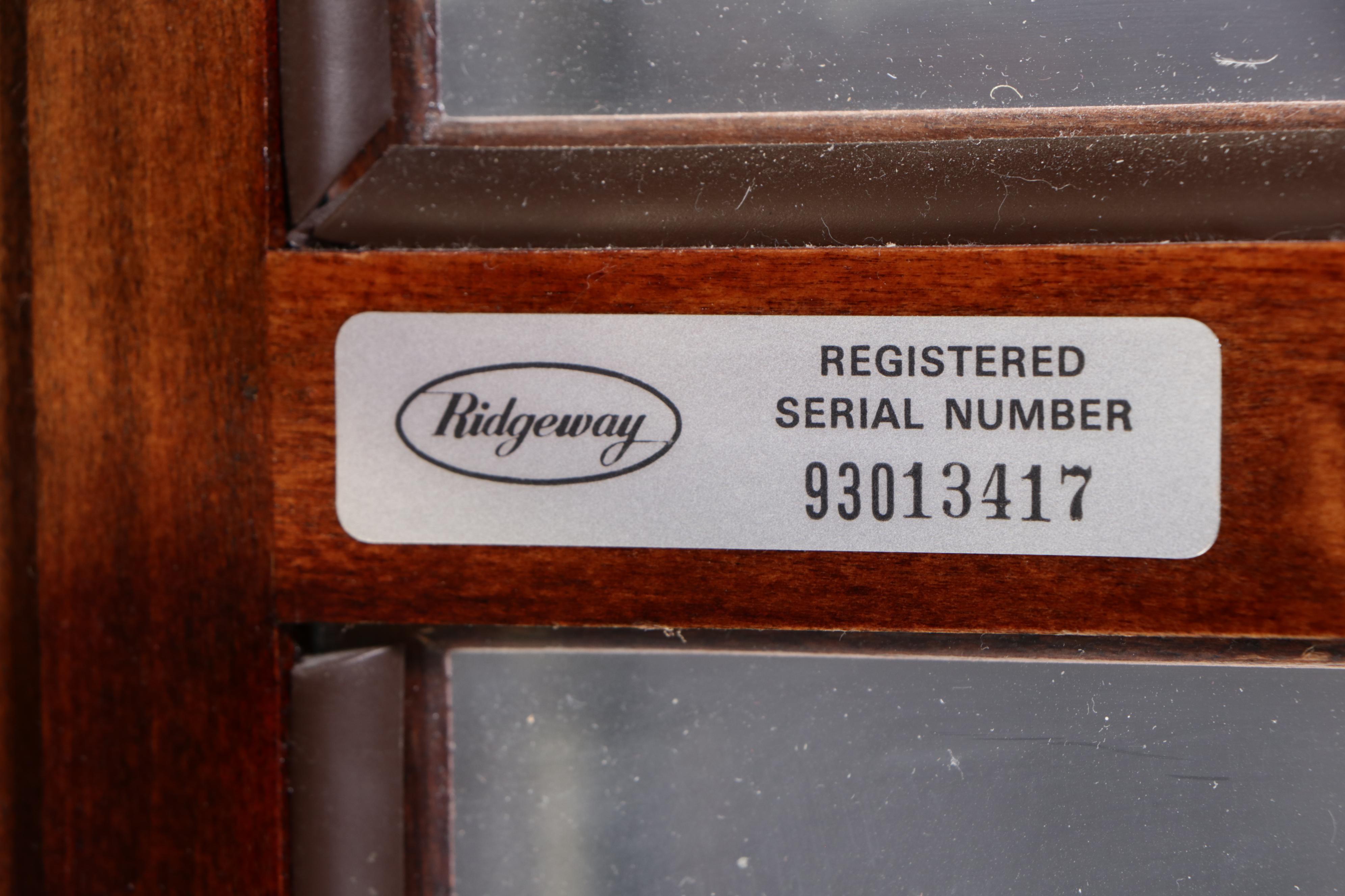 Ridgeway Cherry Case Grandfather Clock with Moon Phase Dial