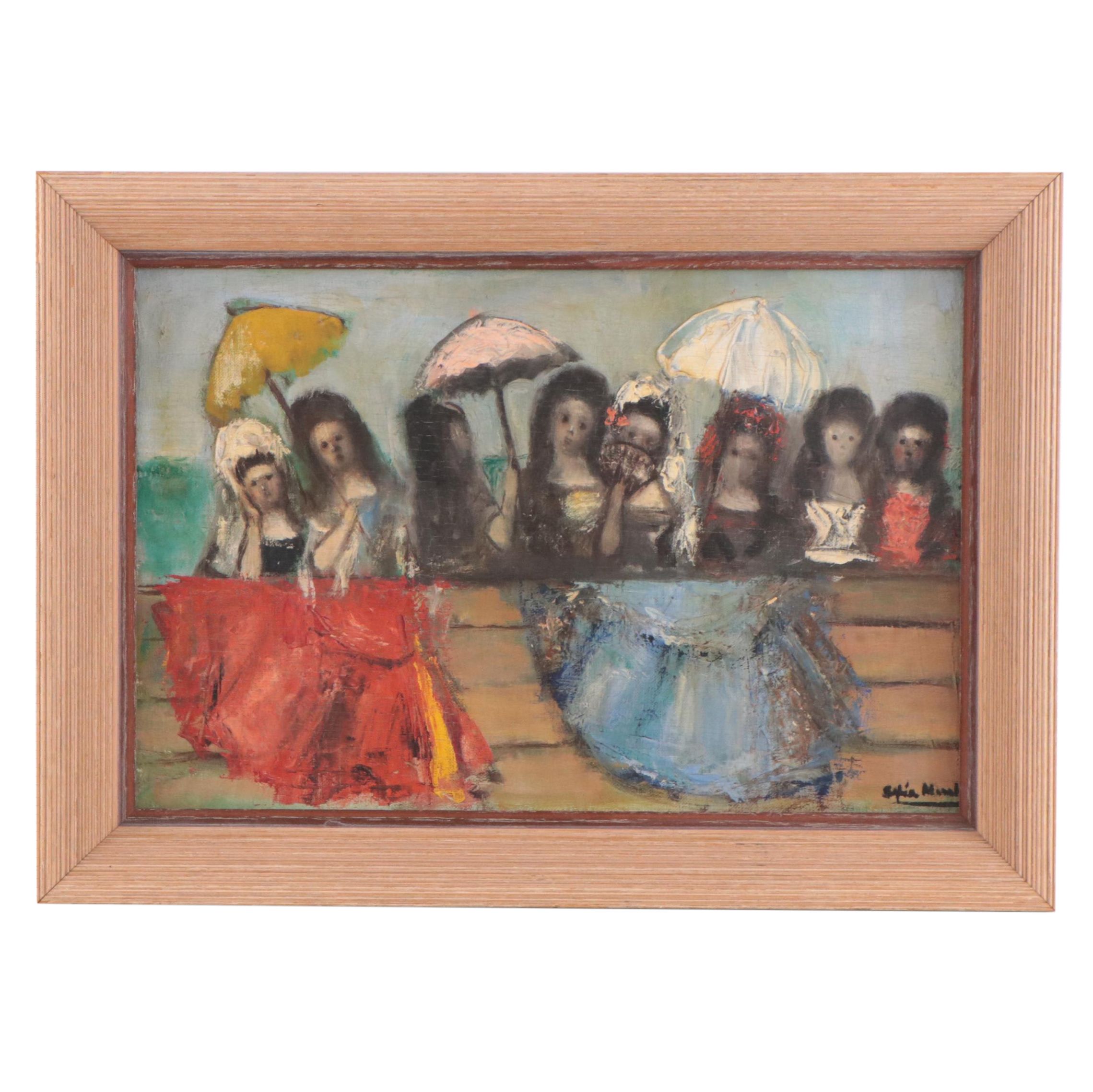 Sofia Morales Oil Painting "Ladies at a Bullfight"