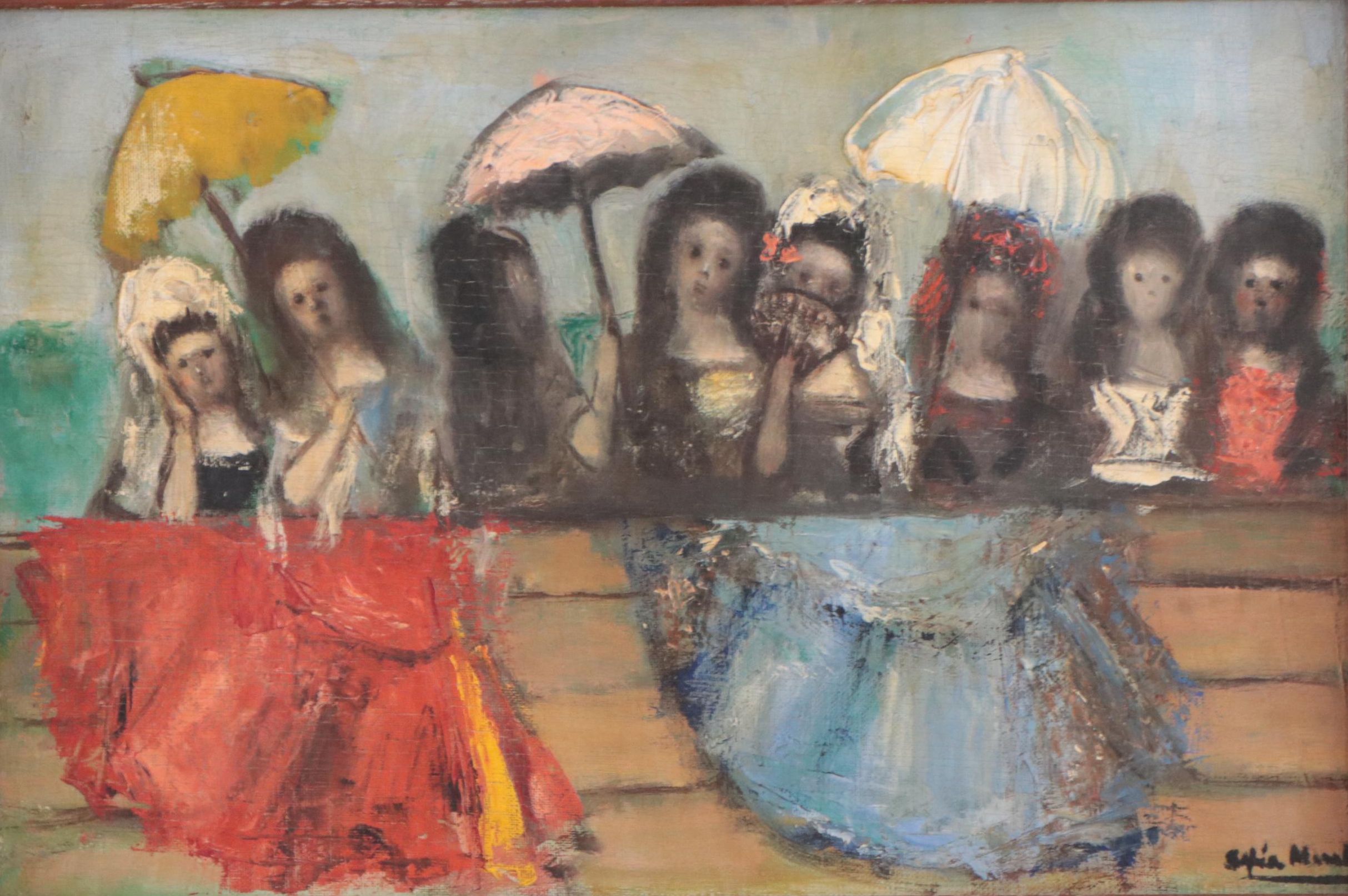 Sofia Morales Oil Painting "Ladies at a Bullfight"