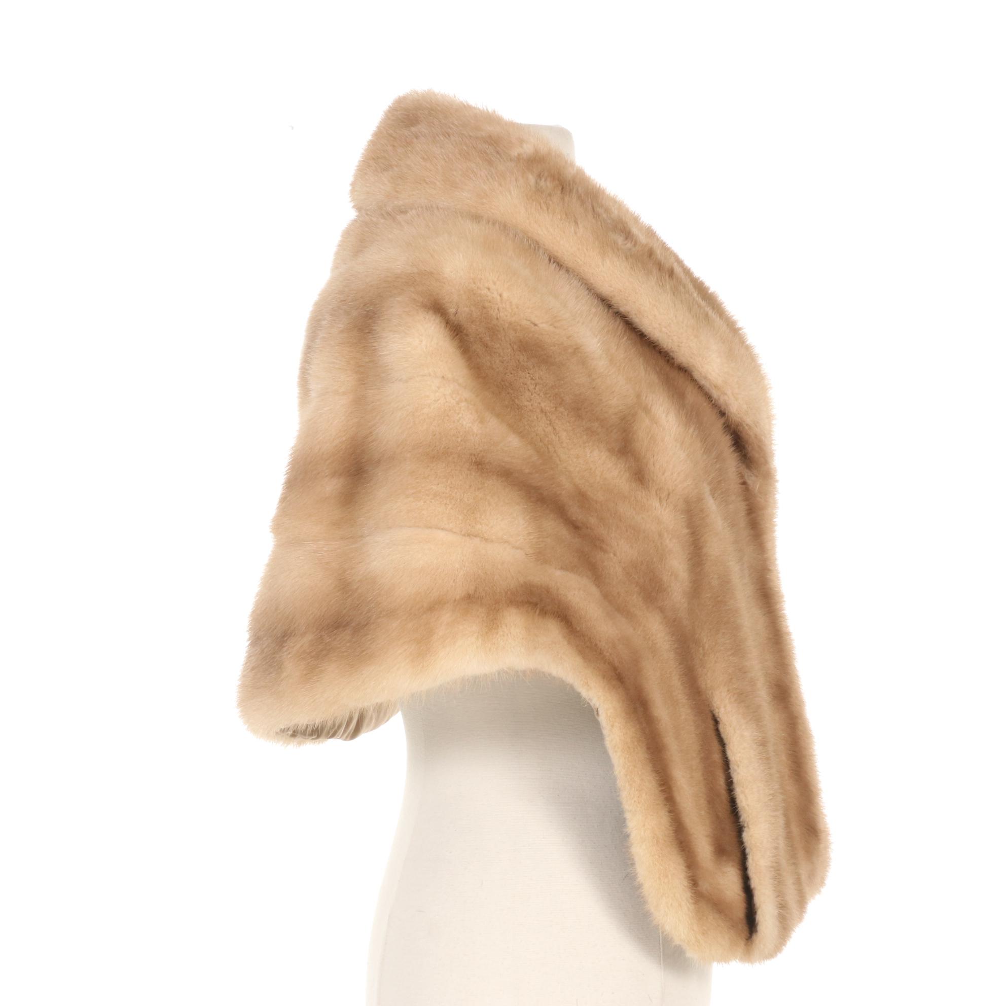 Alaskan Mink Fur Stole in Ash Blonde, Mid to Late 20th Century