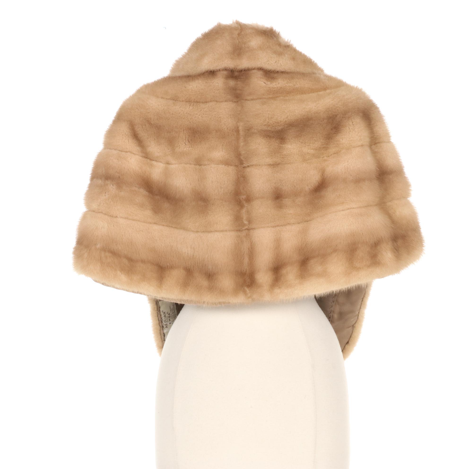 Alaskan Mink Fur Stole in Ash Blonde, Mid to Late 20th Century