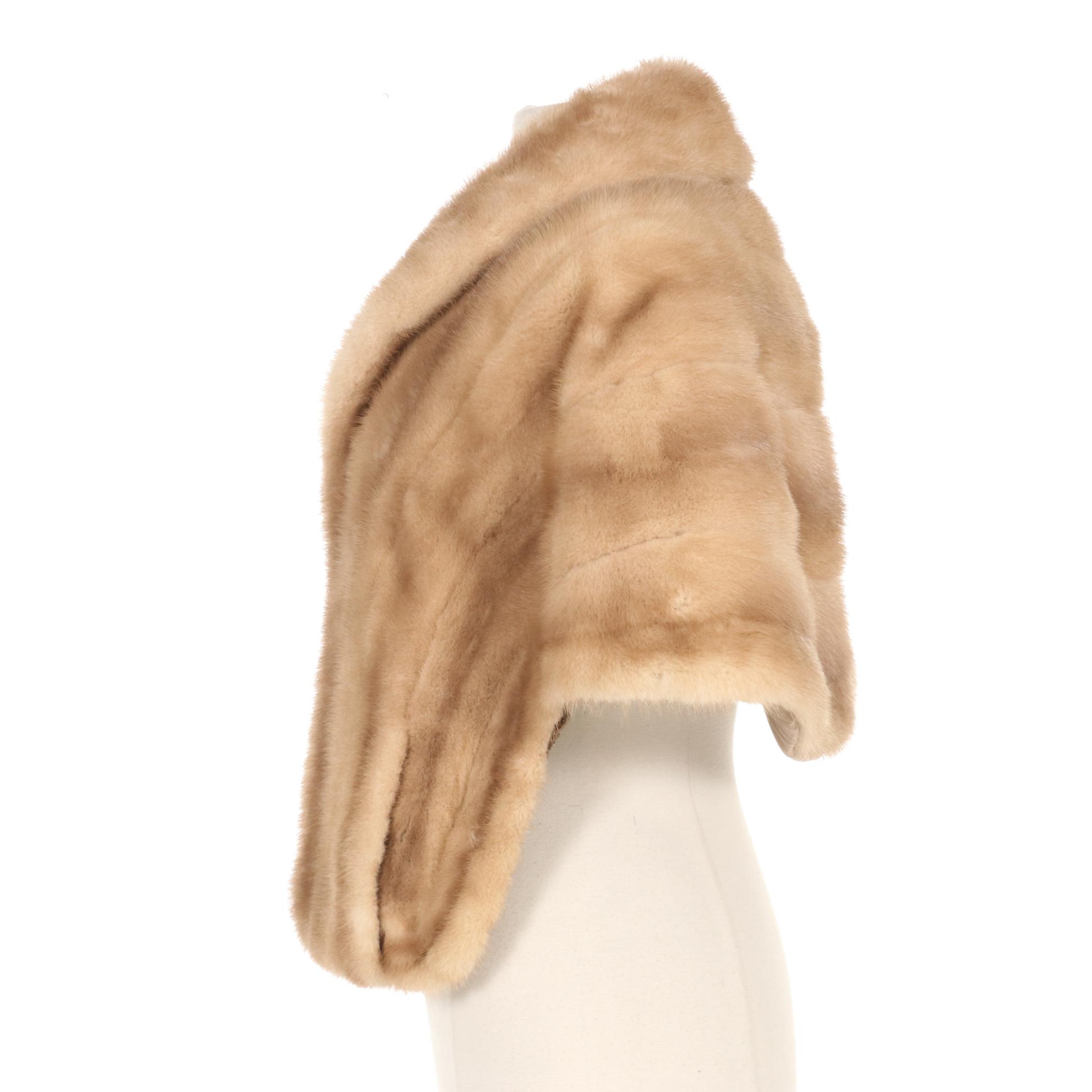 Alaskan Mink Fur Stole in Ash Blonde, Mid to Late 20th Century