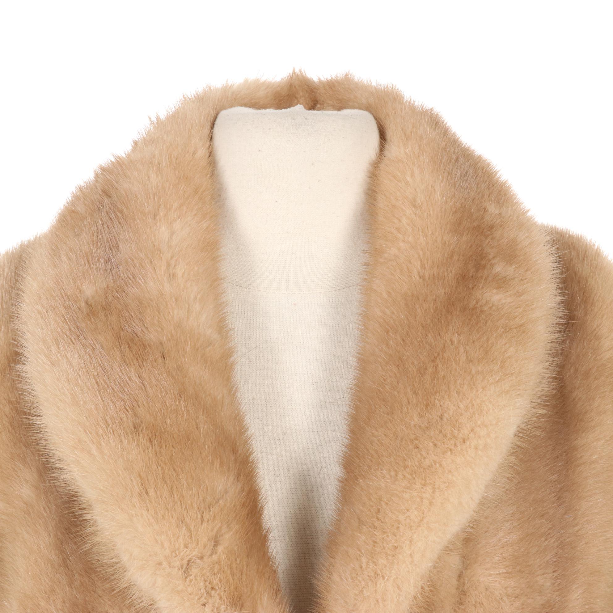 Alaskan Mink Fur Stole in Ash Blonde, Mid to Late 20th Century