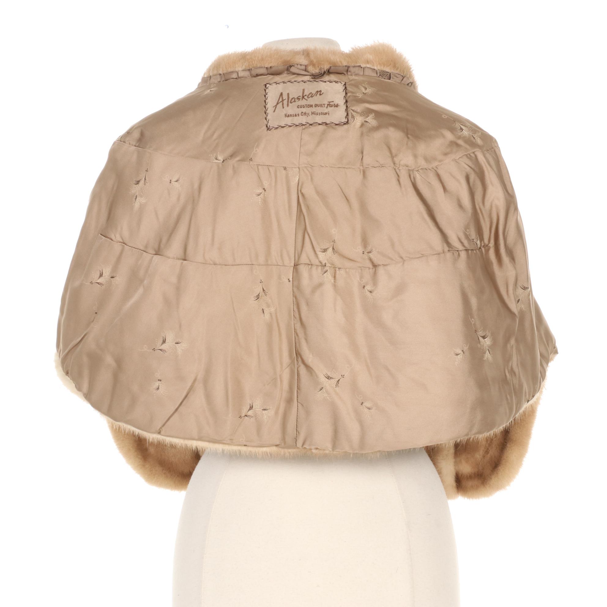 Alaskan Mink Fur Stole in Ash Blonde, Mid to Late 20th Century