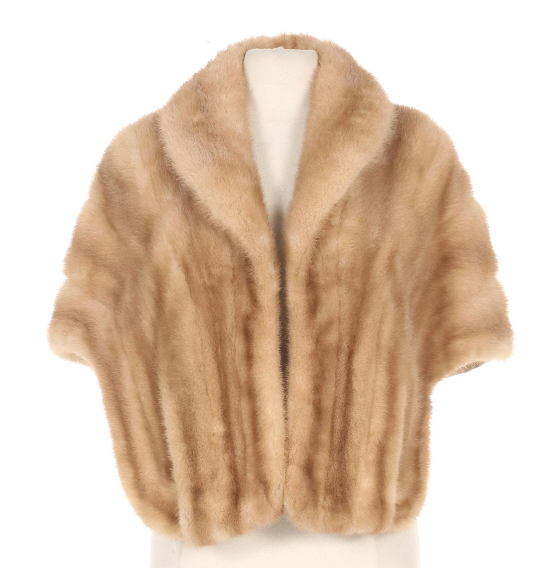 Alaskan Mink Fur Stole in Ash Blonde, Mid to Late 20th Century