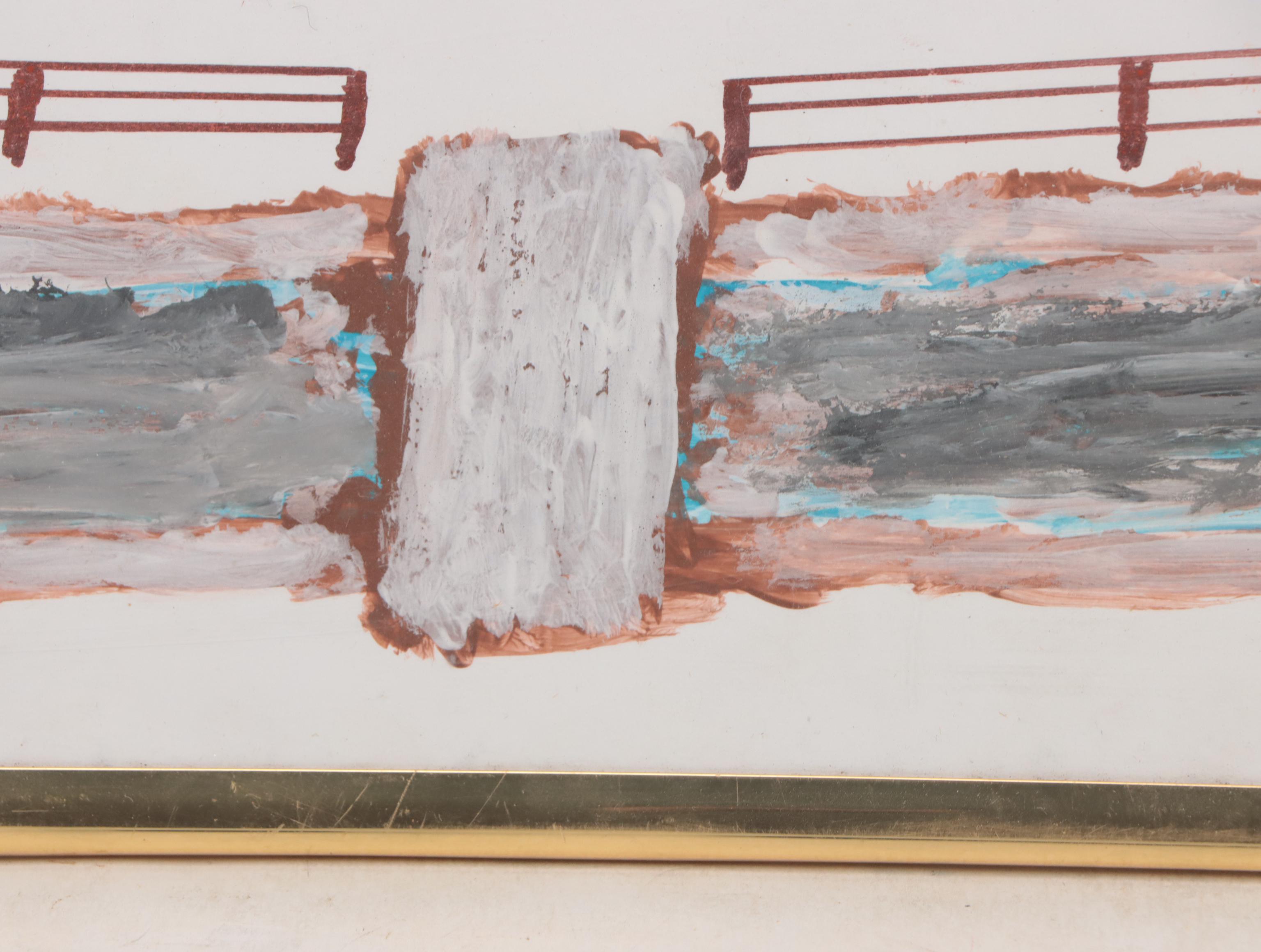 Harold Shryock Outsider Art Winter Landscape Acrylic Painting