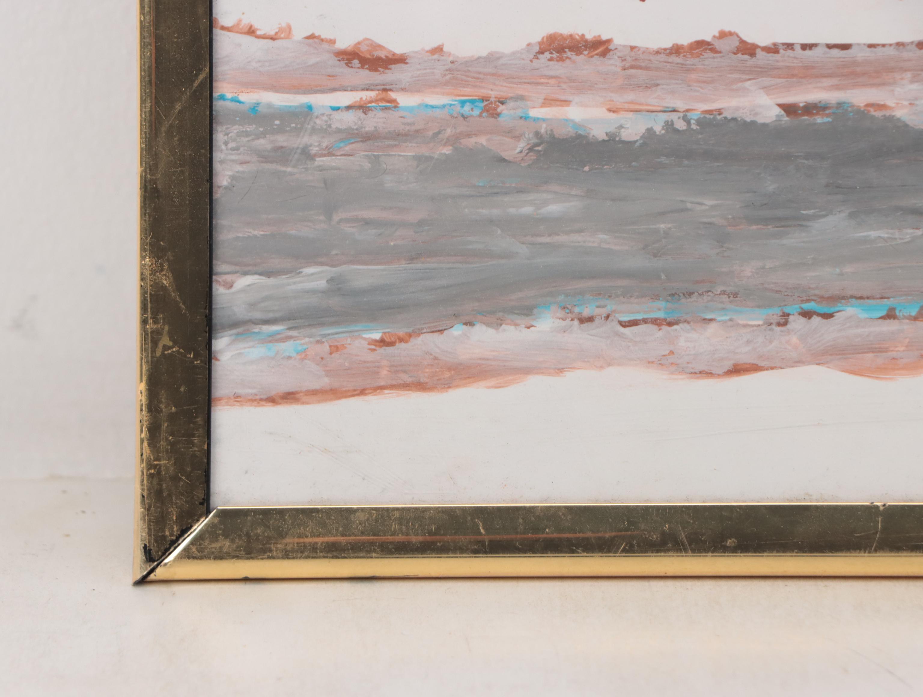 Harold Shryock Outsider Art Winter Landscape Acrylic Painting