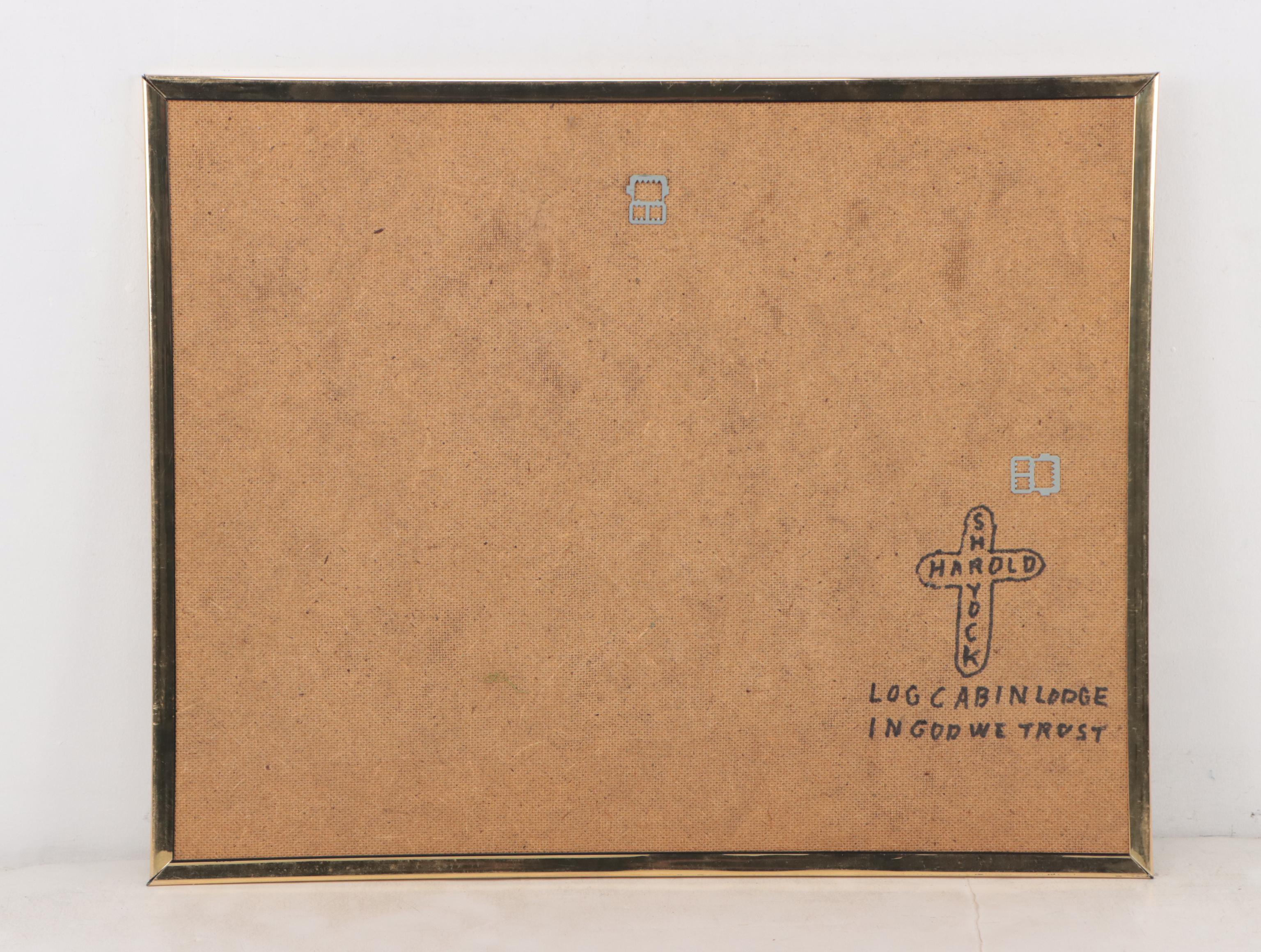 Harold Shryock Outsider Art Winter Landscape Acrylic Painting