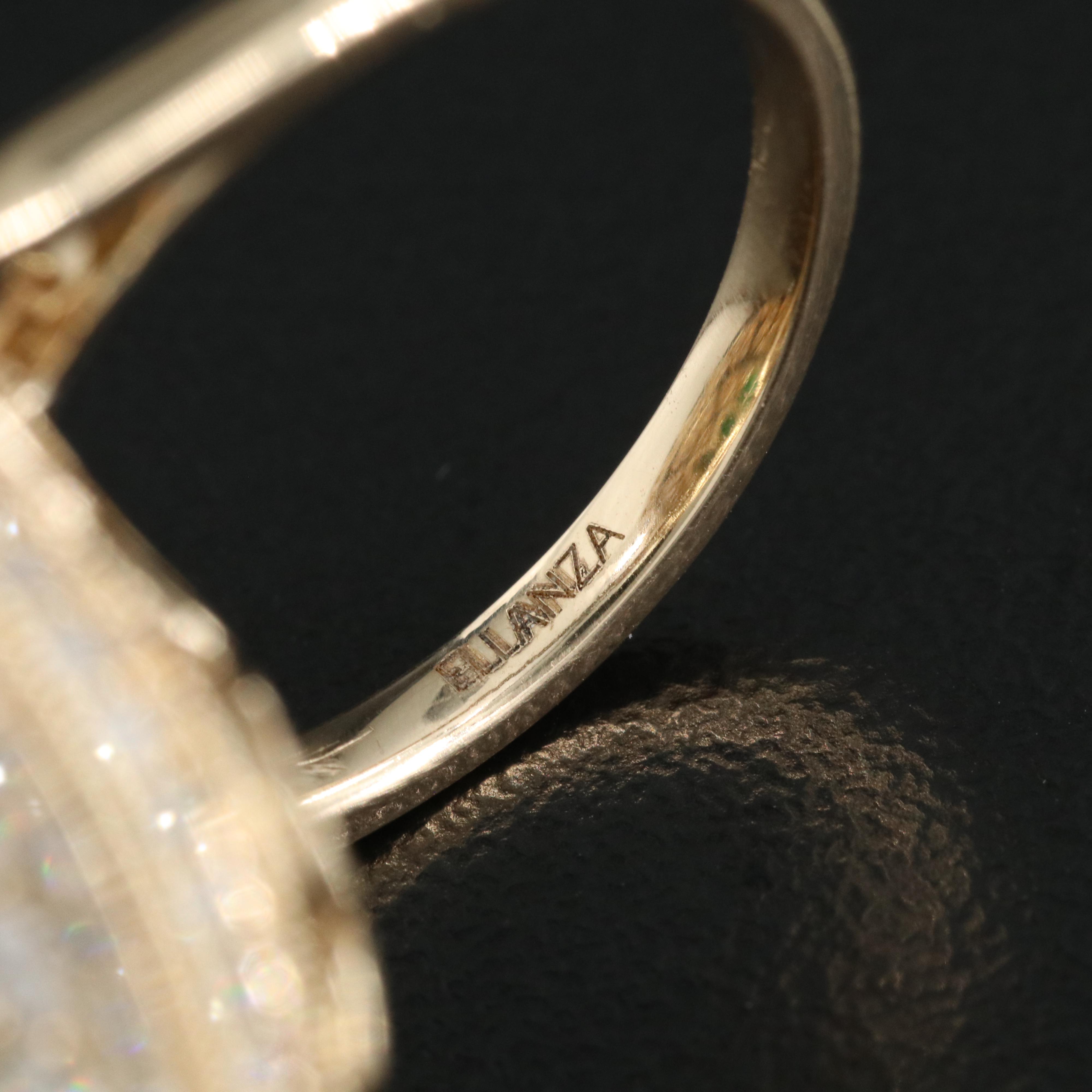 Ellanza 14K 7.22 CT Emerald and 3.39 CTW Diamond Ring